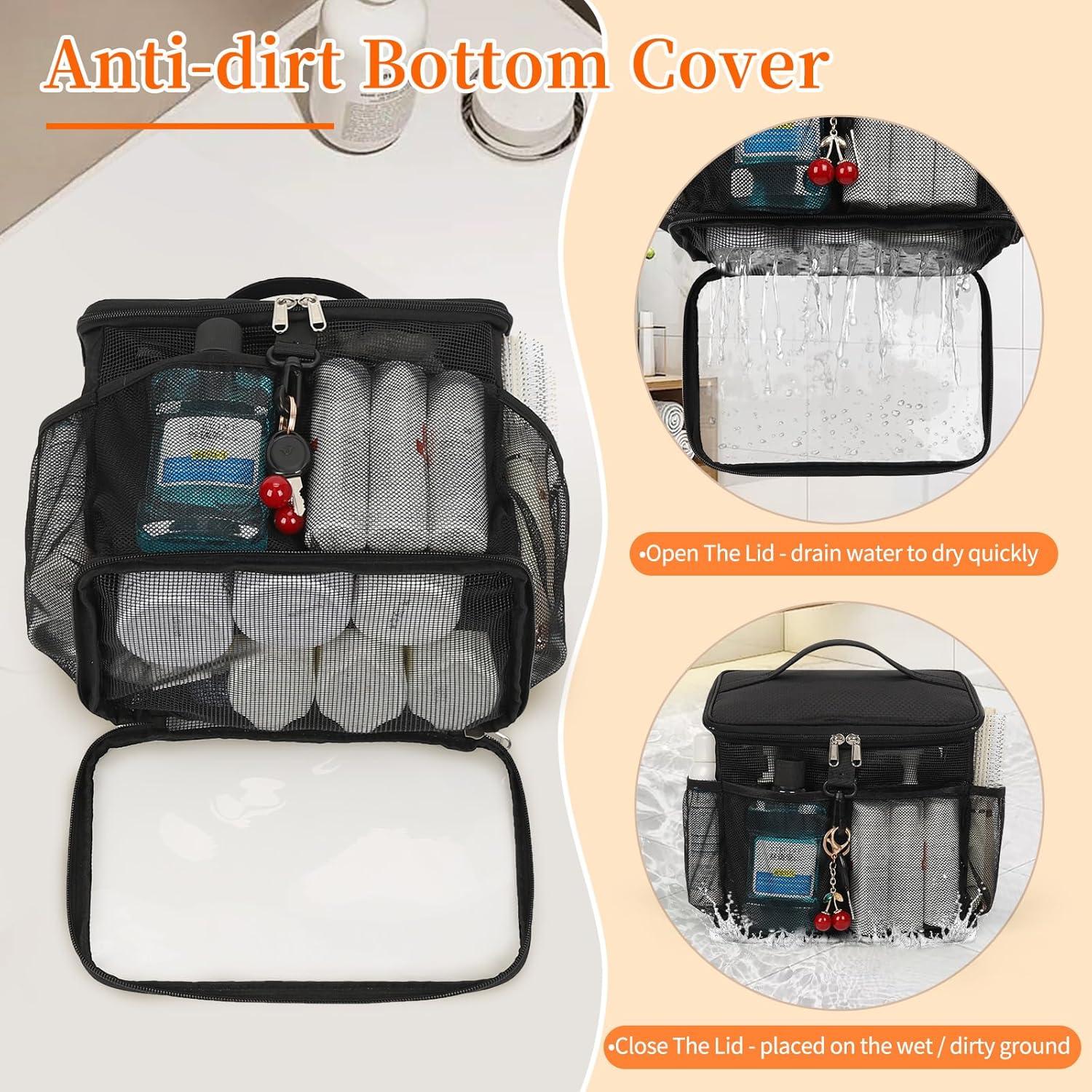 Caddy de Ducha Portátil CUBETASTIC 24.9 cm Negro Secado Rápido