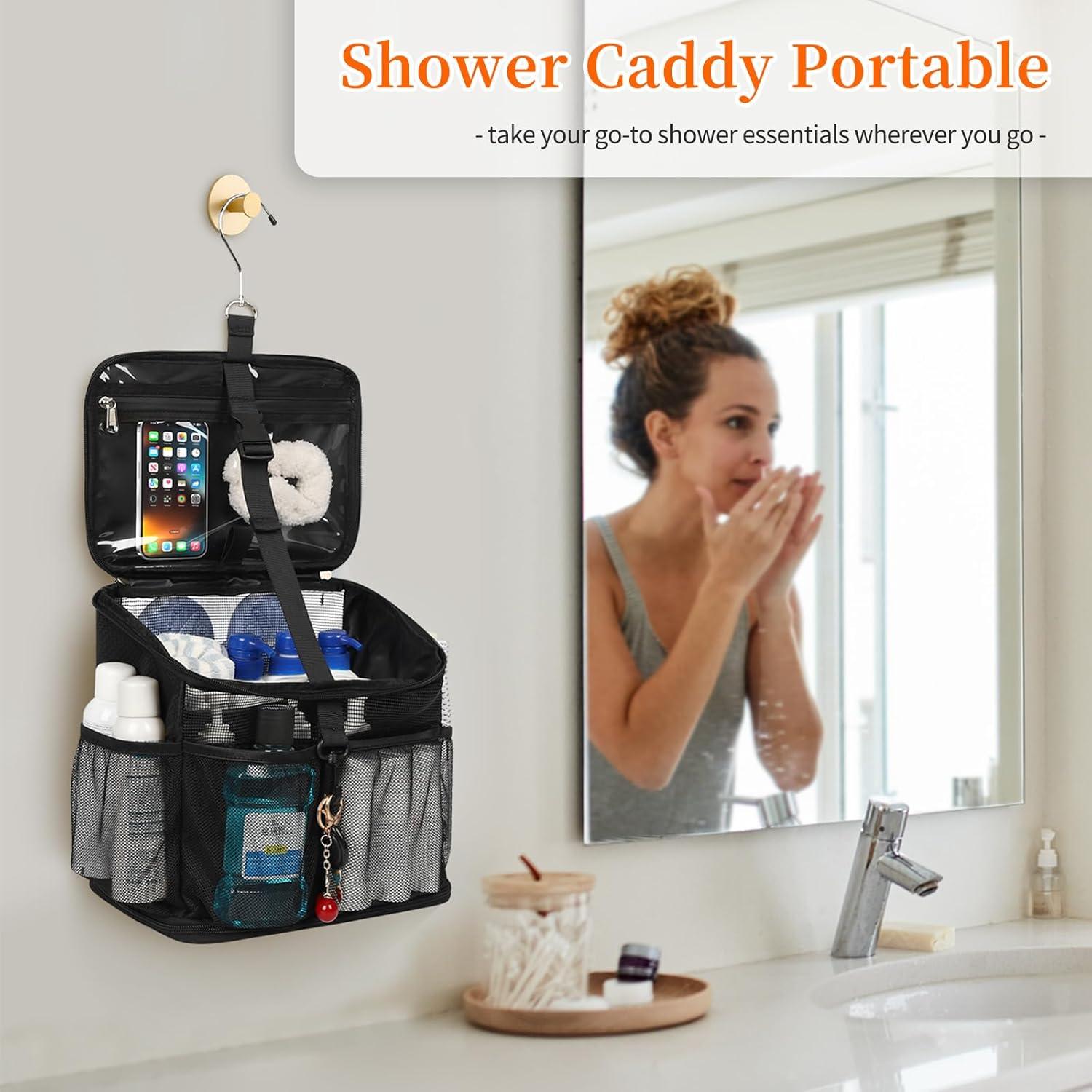 Caddy de Ducha Portátil CUBETASTIC 24.9 cm Negro Secado Rápido