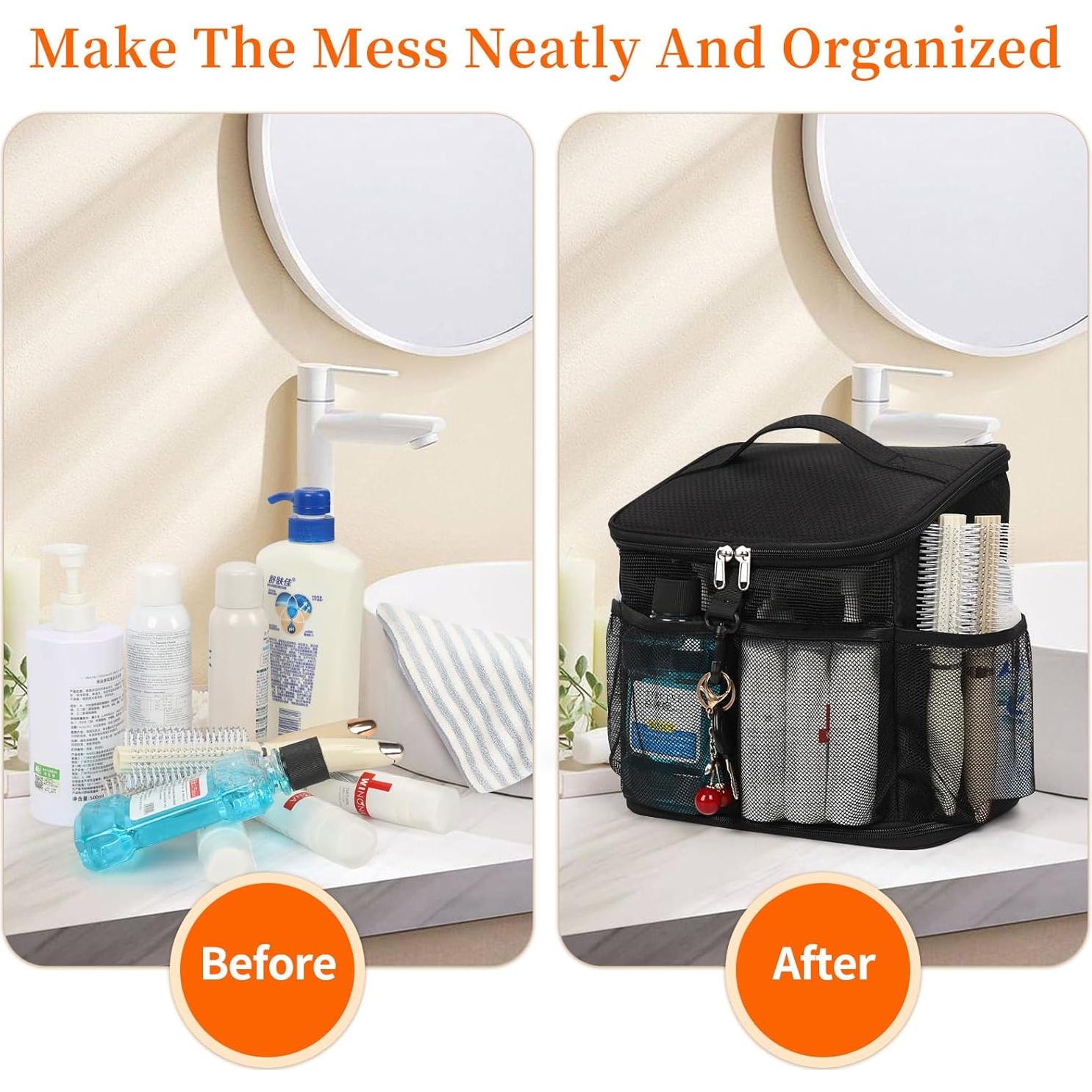 Caddy de Ducha Portátil CUBETASTIC 24.9 cm Negro Secado Rápido