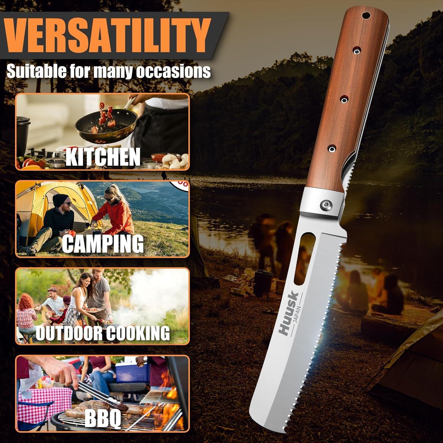 Cuchillo de Pan Plegable Huusk de Acero Inoxidable 440C