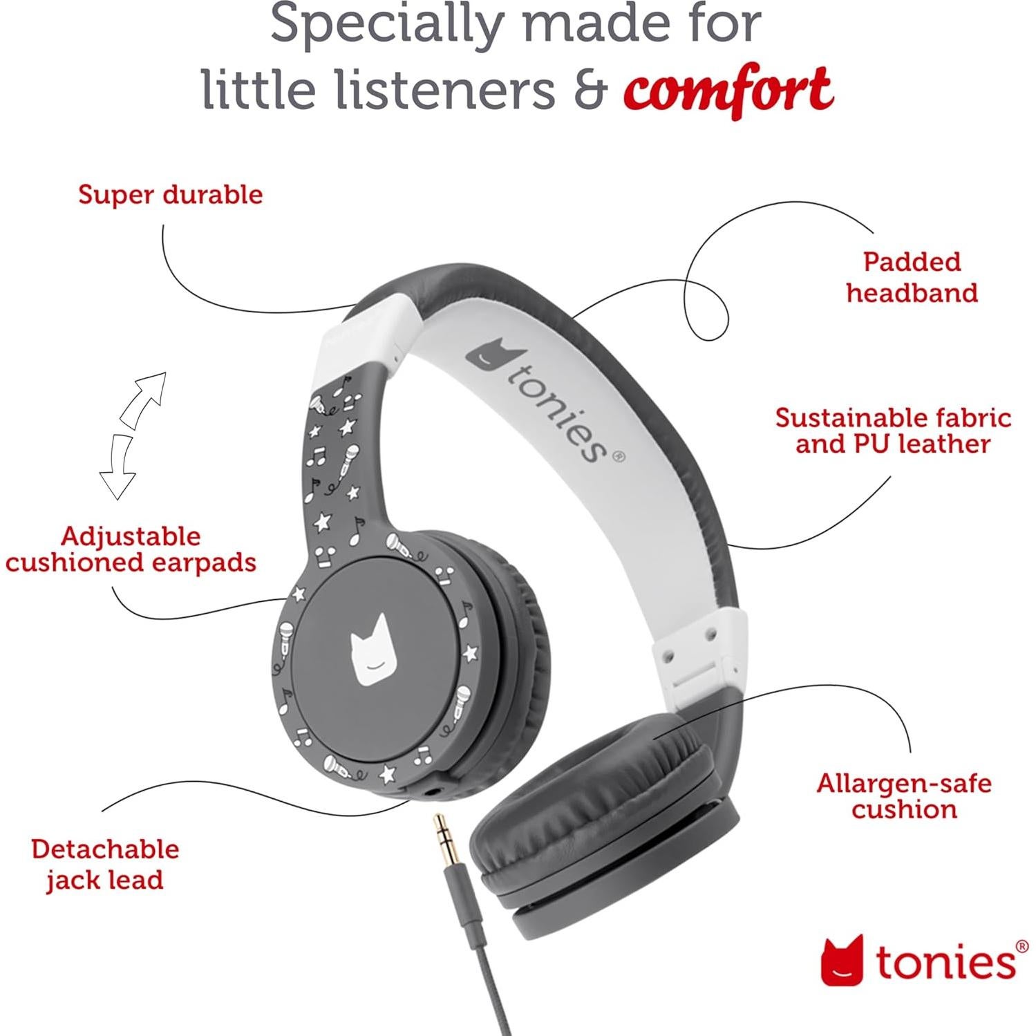 Auriculares Plegables Tonies para Niños 3+ - Gris