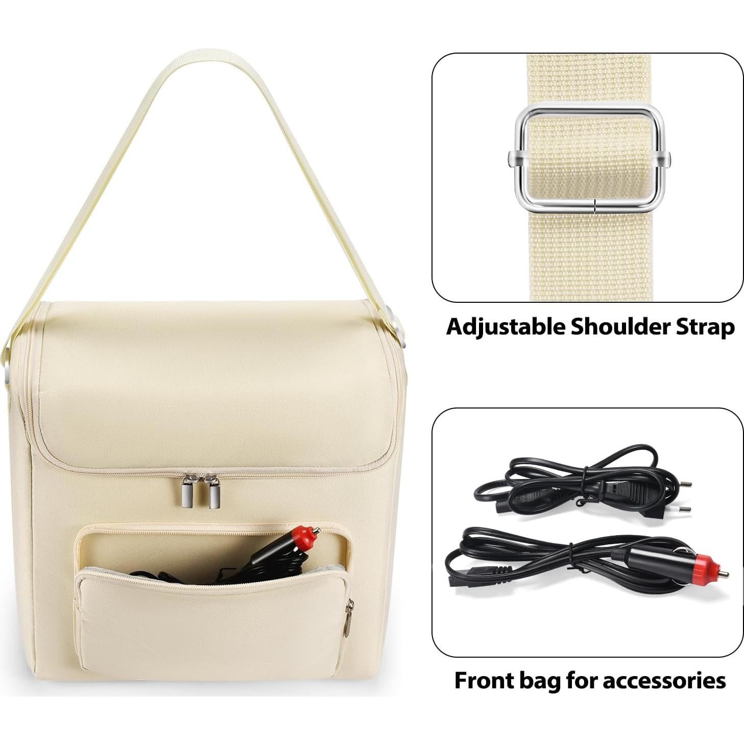 Bolsa de viaje para mini nevera 4L Hzycwgone Beige