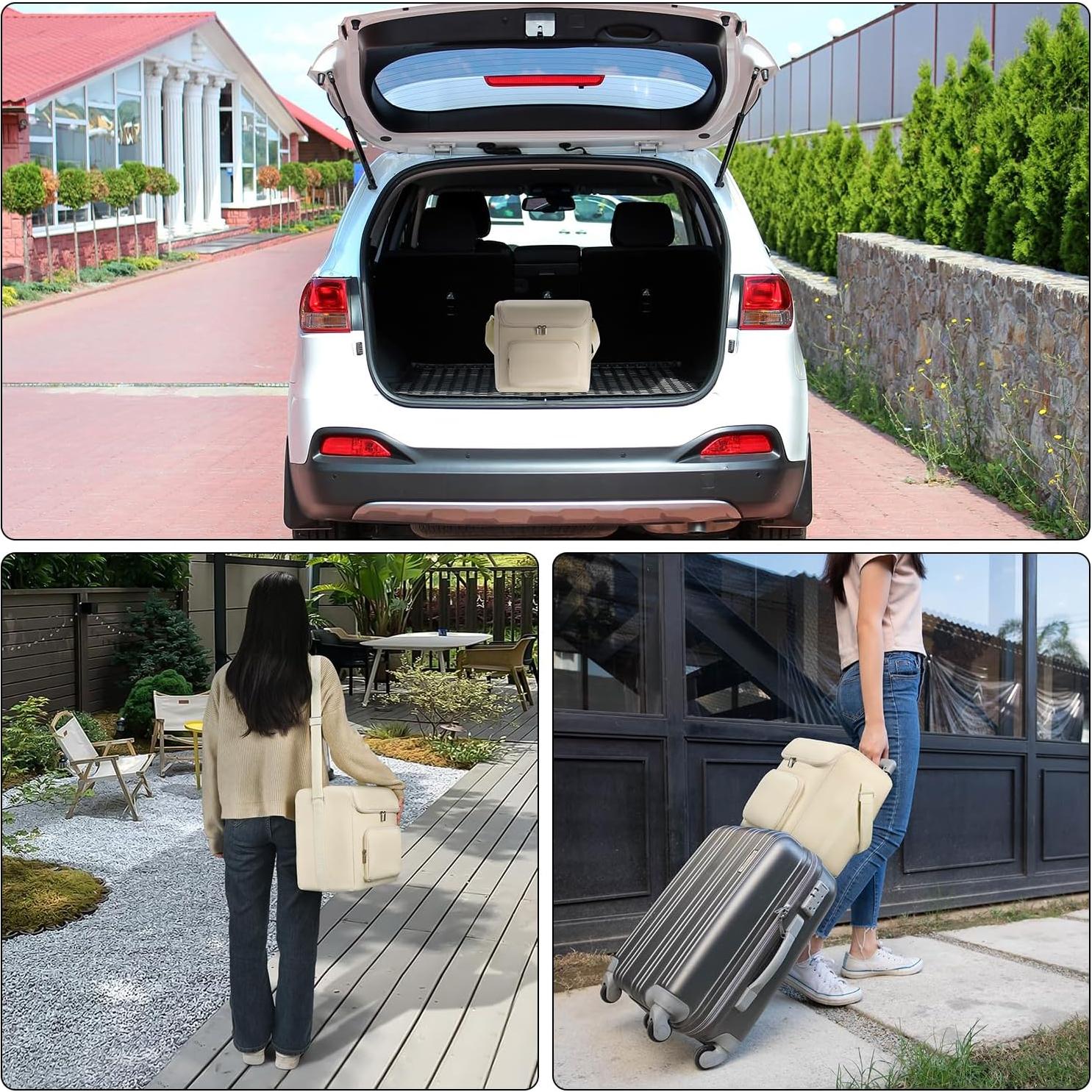 Bolsa de viaje para mini nevera 4L Hzycwgone Beige