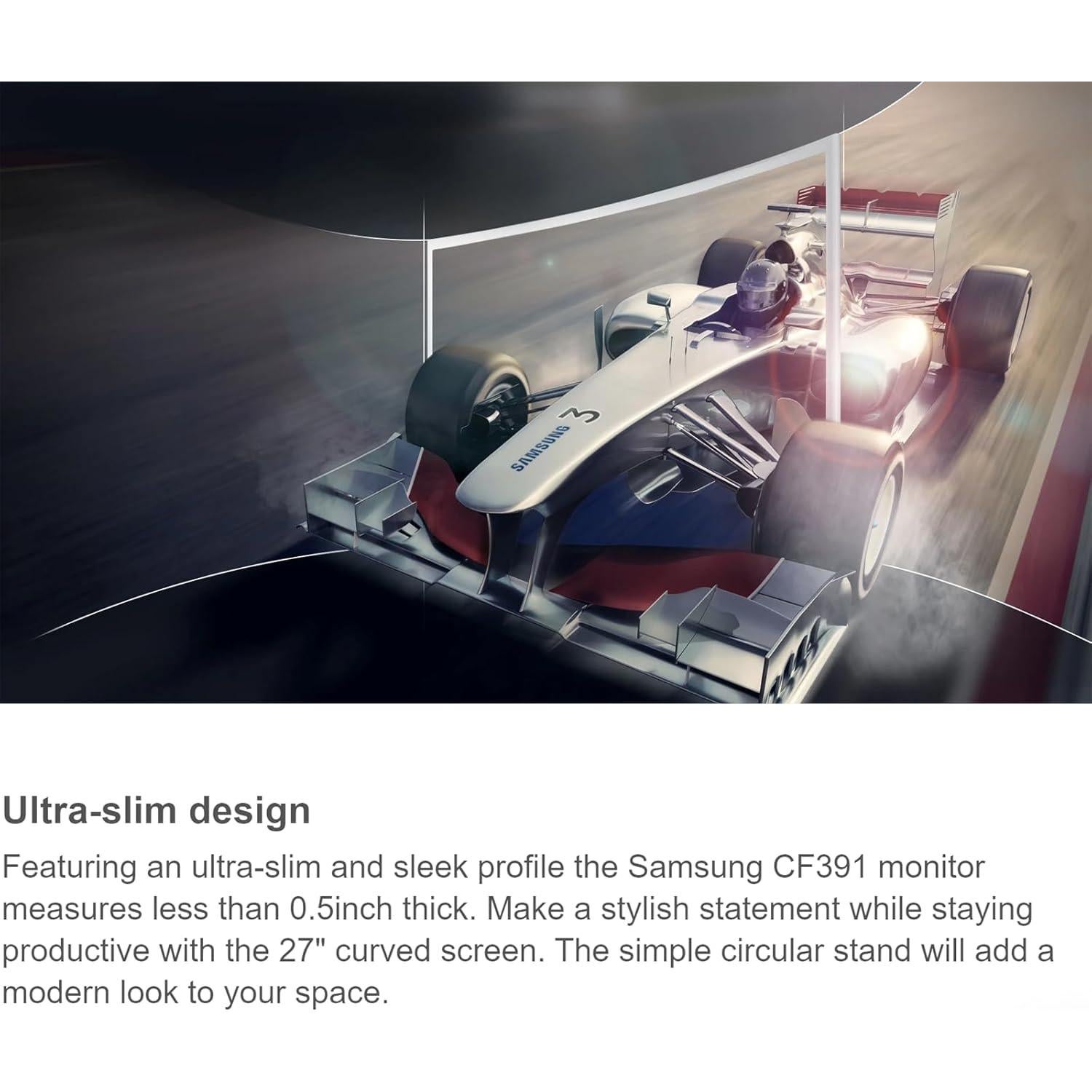 Monitor Curvo Samsung 27" FHD 60Hz AMD FreeSync 4ms Blanco