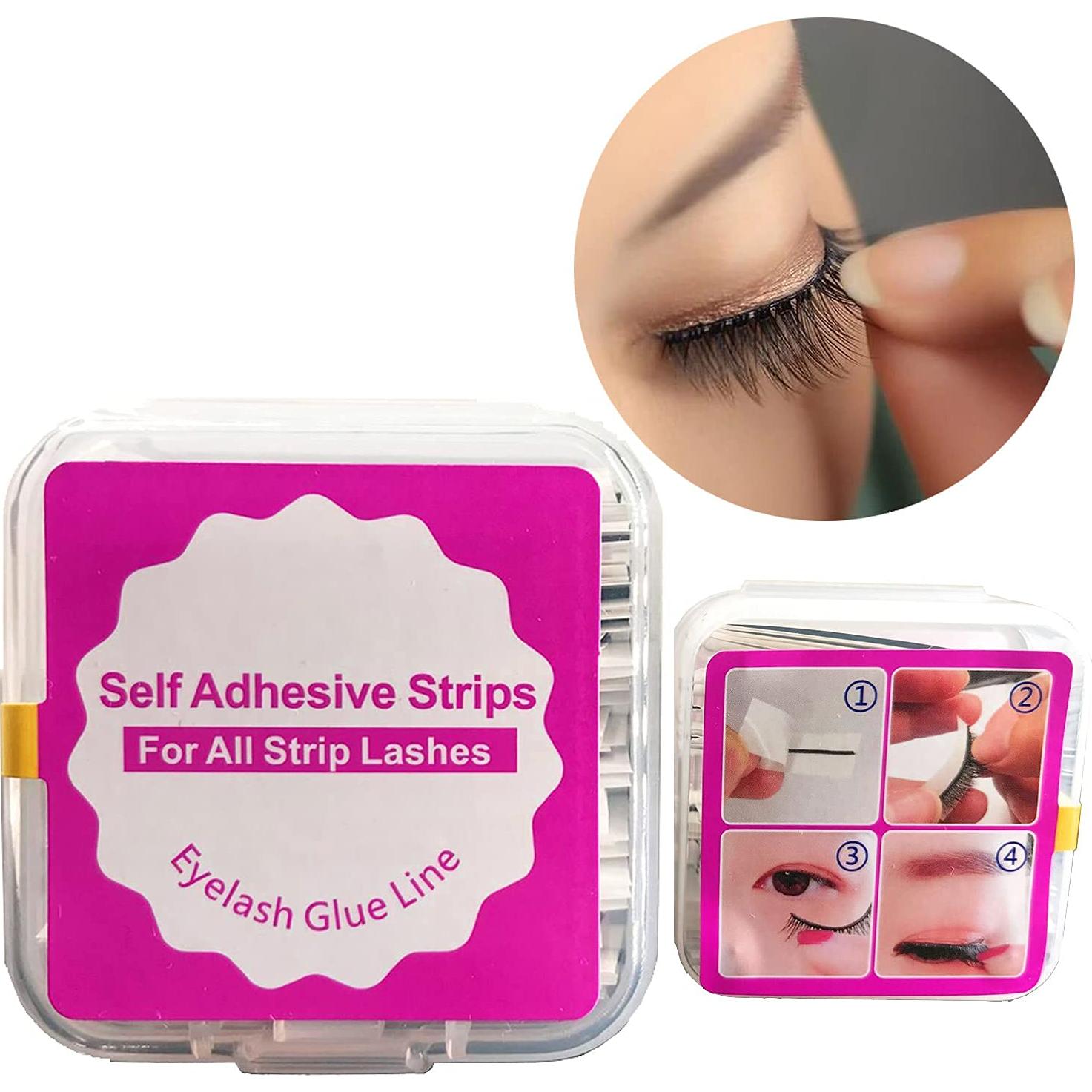 Tiras Autoadhesivas para Pestañas Falsas ATTENDRE 50 Piezas Negro