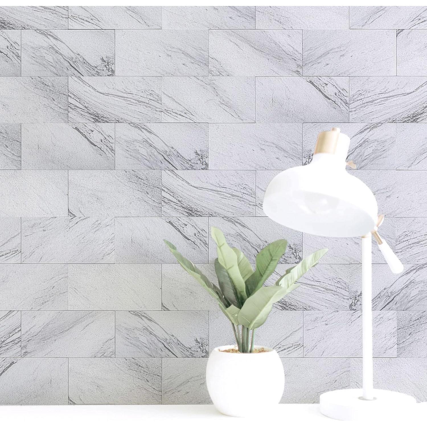 Azulejo Autoadhesivo Art3d 32 Piezas 7.62x15.24cm Blanco Granito