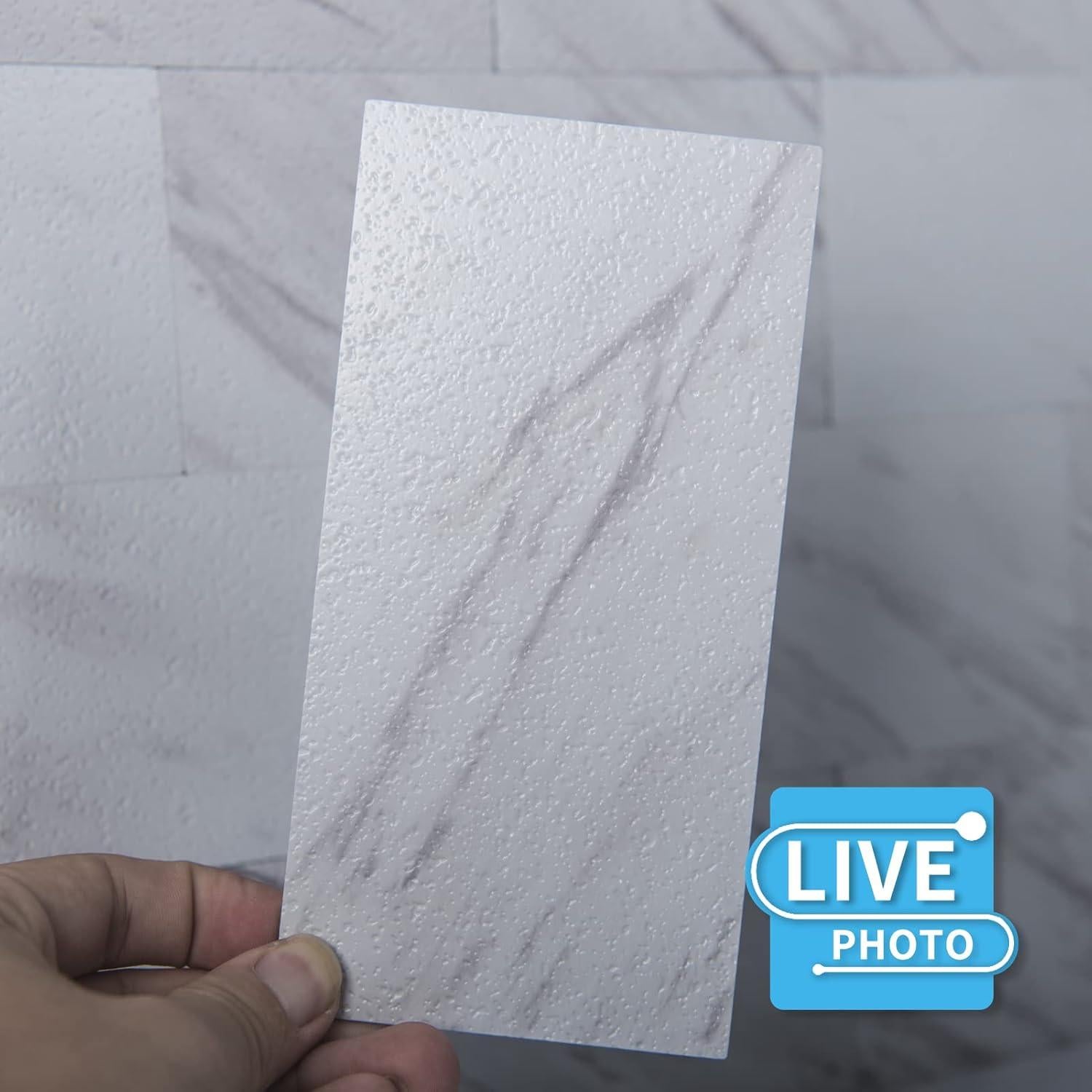 Azulejo Autoadhesivo Art3d 32 Piezas 7.62x15.24cm Blanco Granito