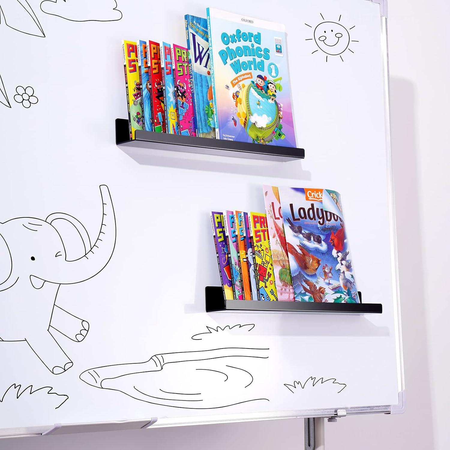 Estante Magnético de Acrílico NiHome 43 cm - 2 Unidades Negro