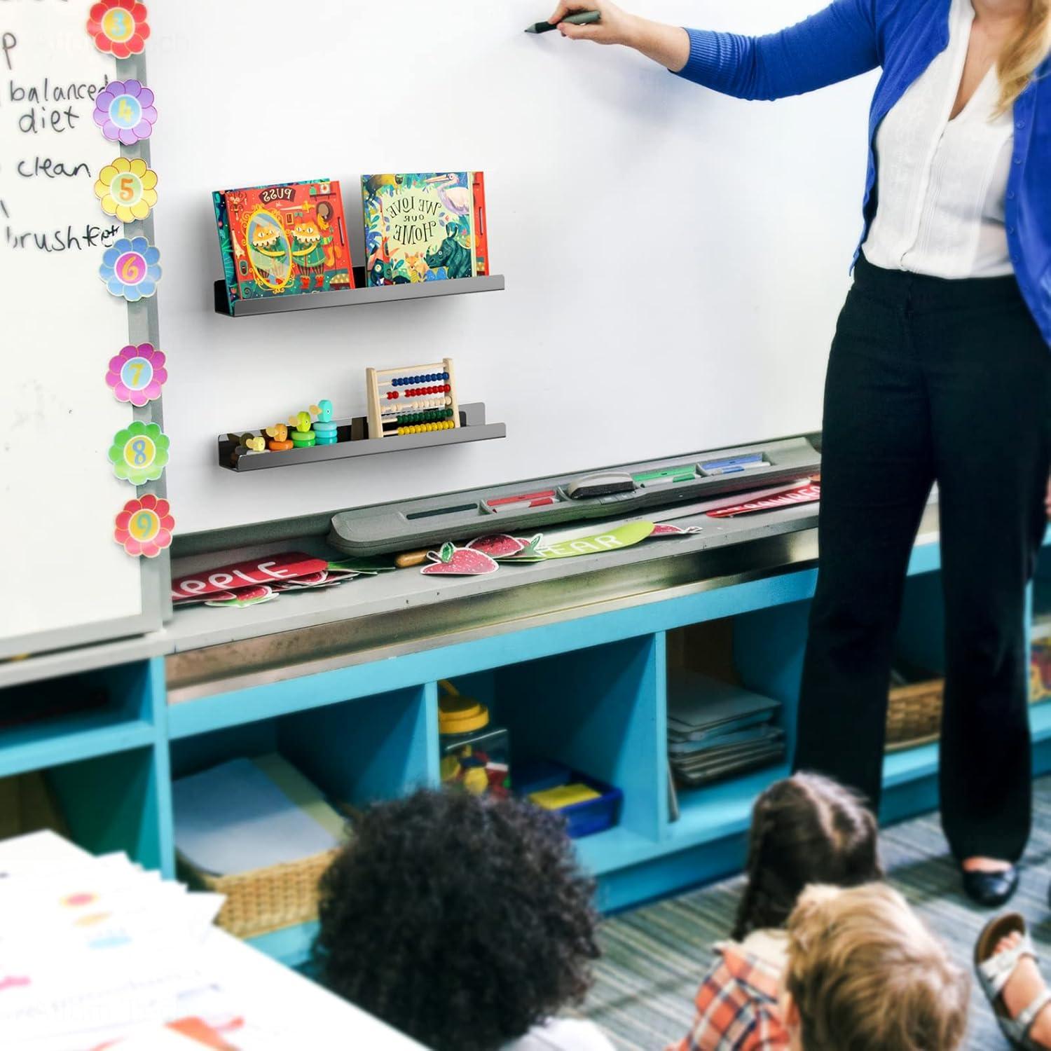 Estante Magnético de Acrílico NiHome 43 cm - 2 Unidades Negro