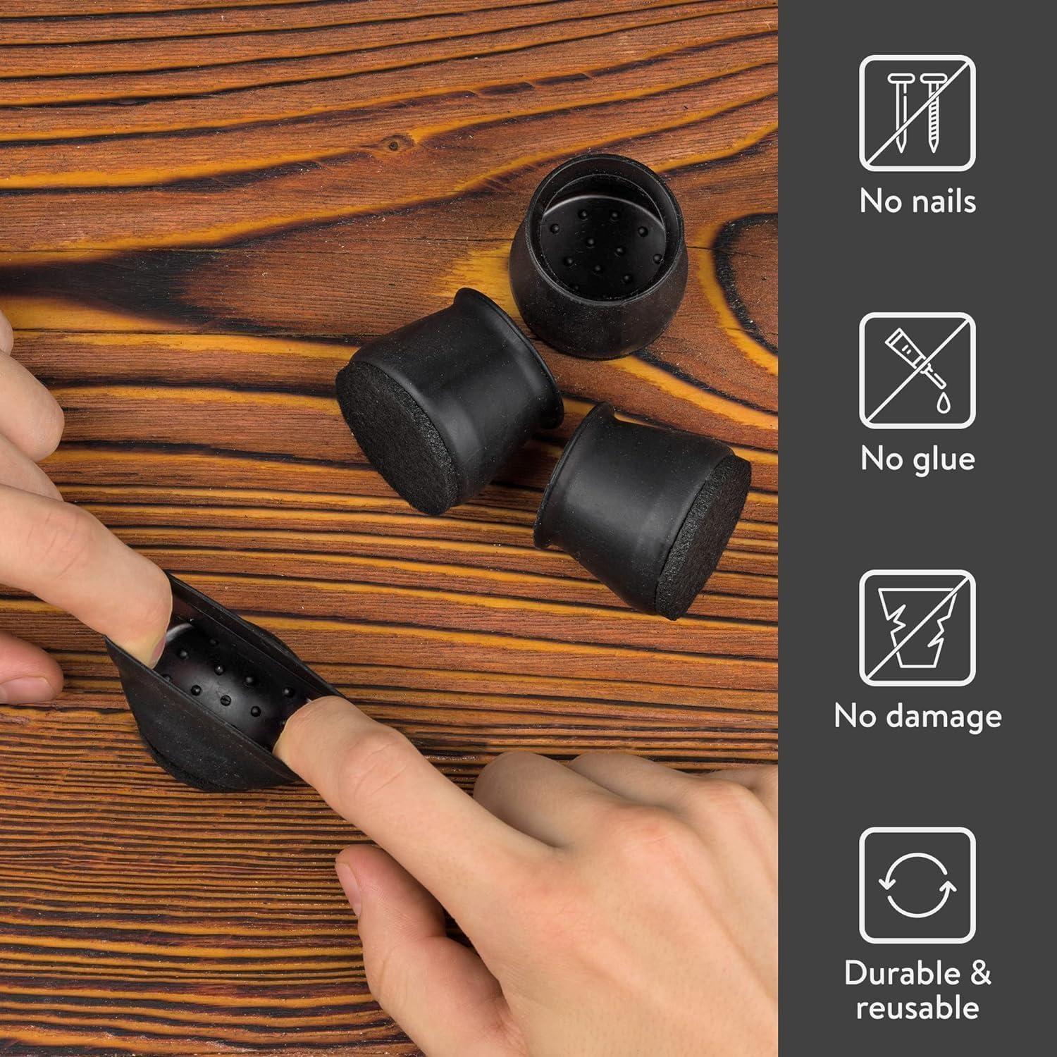 Protectores de Suelo para Patas de Silla Aneaseit - 8 Piezas - Silicona y Fieltro