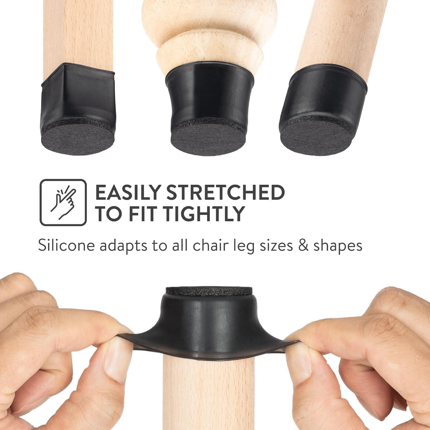 Protectores de Suelo para Patas de Silla Aneaseit - 8 Piezas - Silicona y Fieltro