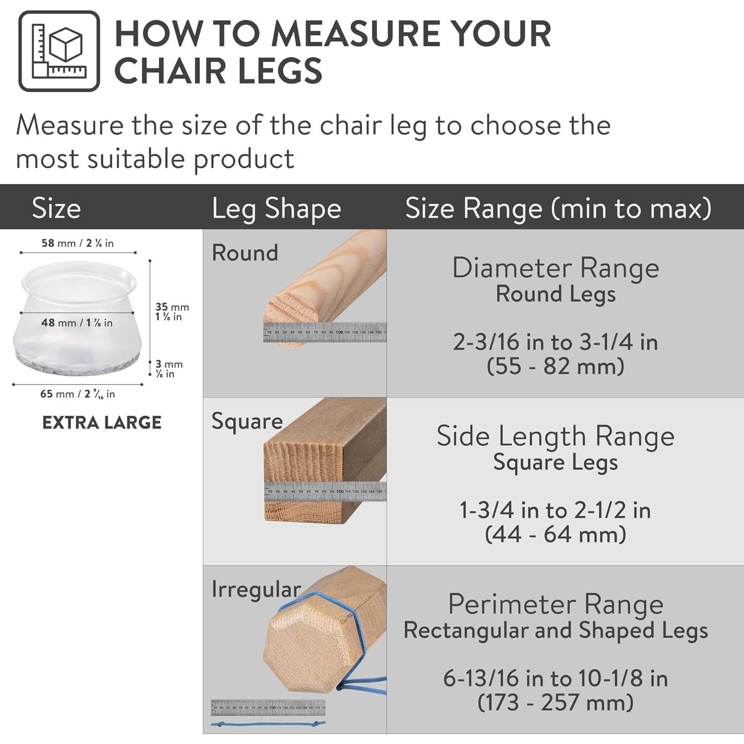 Protectores de Suelo para Patas de Silla Aneaseit - 8 Piezas - Silicona y Fieltro