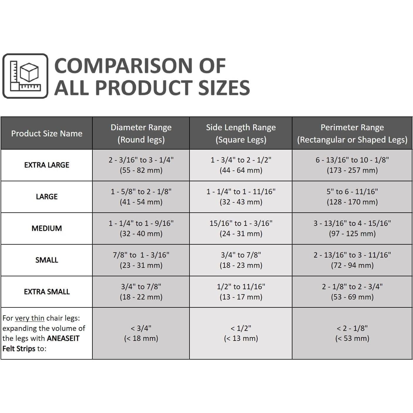Protectores de Suelo para Patas de Silla Aneaseit - 8 Piezas - Silicona y Fieltro