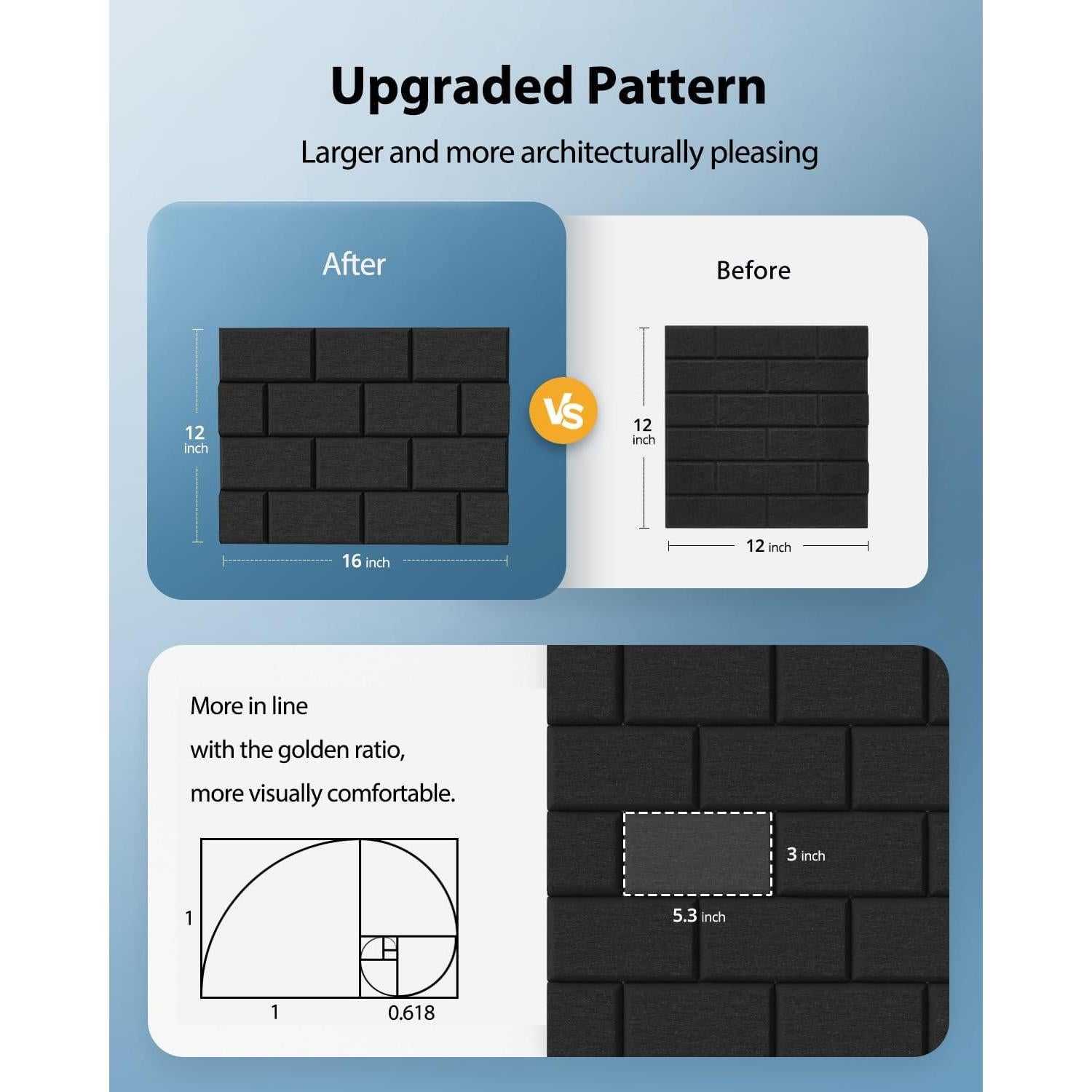 Paneles Acústicos Kuchoow 18 Piezas 40x30 cm Negro