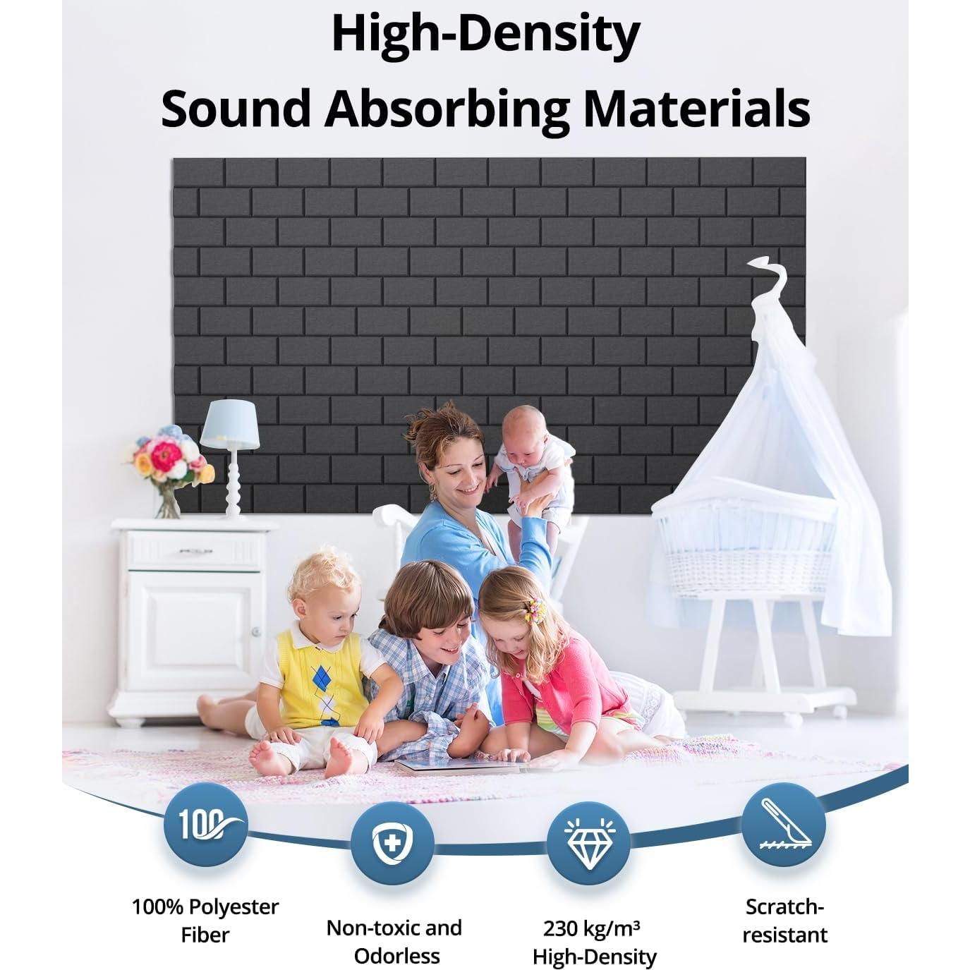 Paneles Acústicos Kuchoow 18 Piezas 40x30 cm Negro