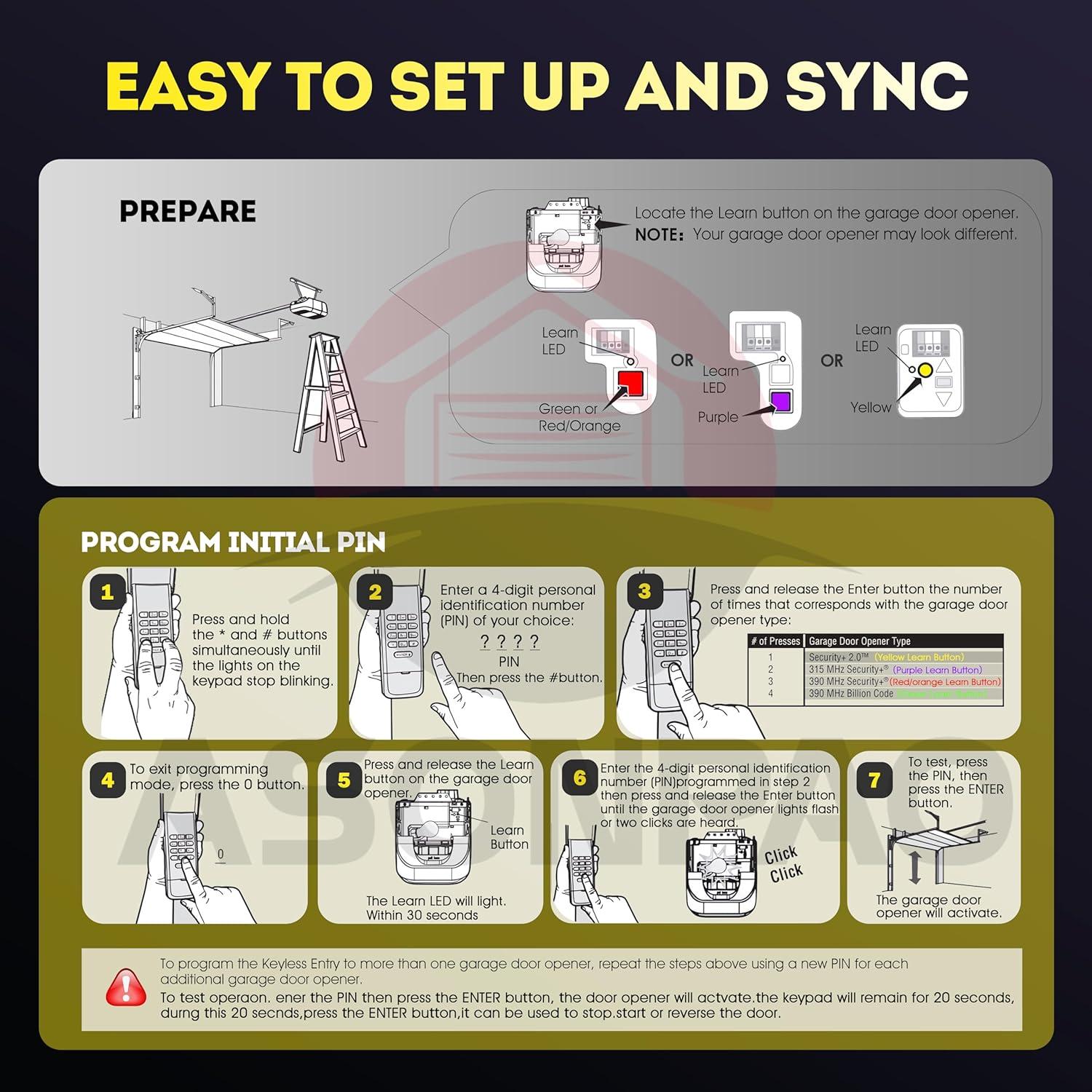 Teclado Inalámbrico LiftMaster 877LM para Garaje - 12 Años Garantía