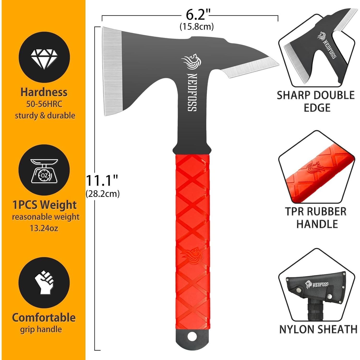 Hachas para Lanzar NedFoss 3 Piezas con Funda Nylon 28.2 cm