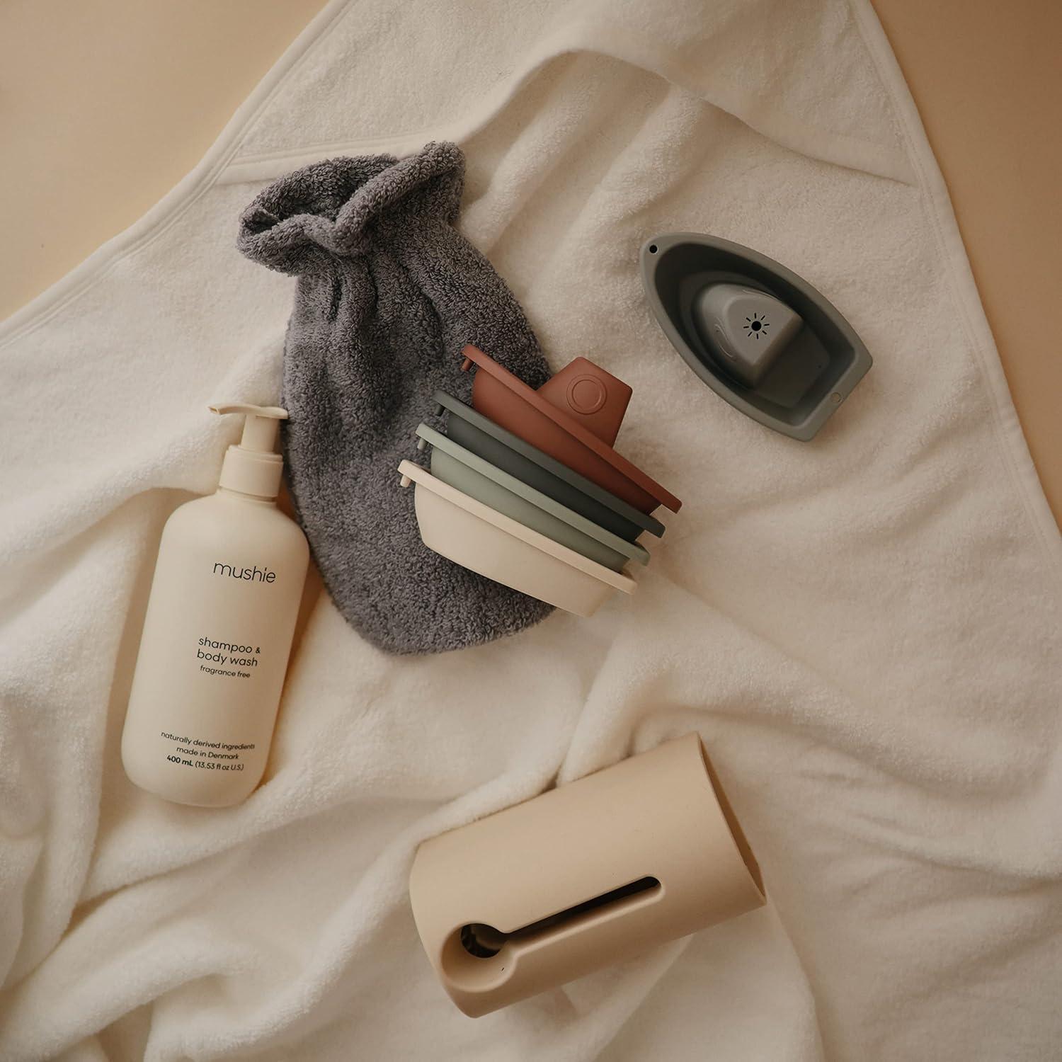 Juguetes de Baño Apilables mushie Set de 5 para Bebés