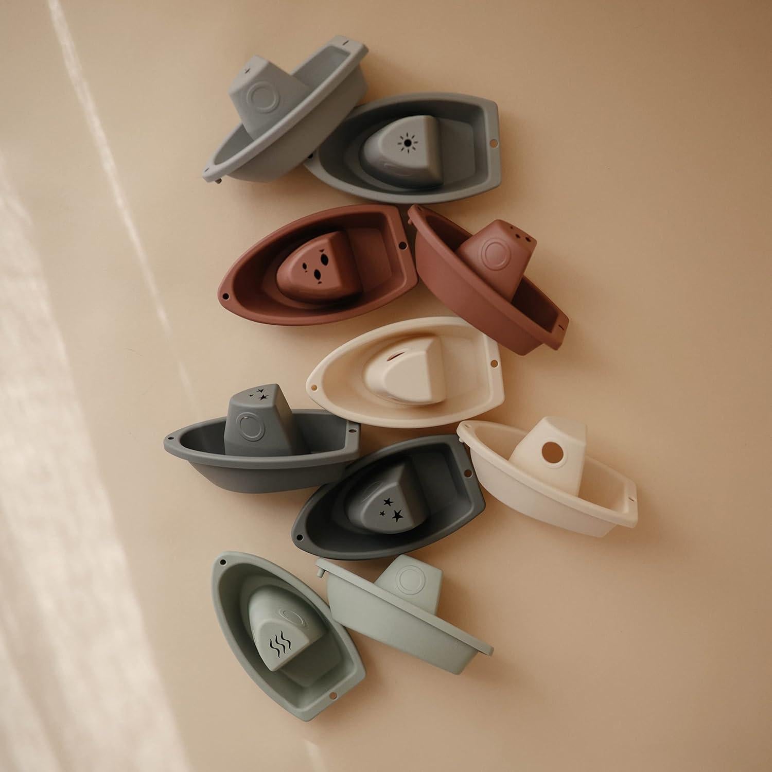 Juguetes de Baño Apilables mushie Set de 5 para Bebés