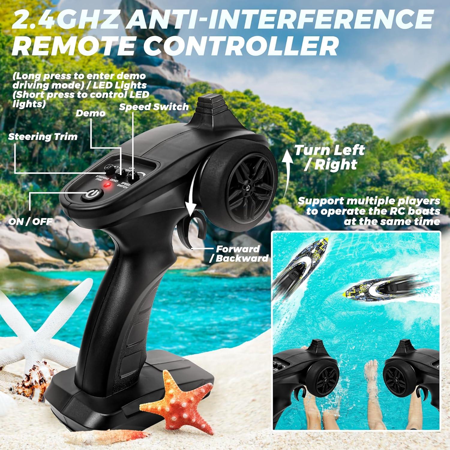 Barco RC Bezgar TX123 32 KPH con Maletín - Juguete Acuático