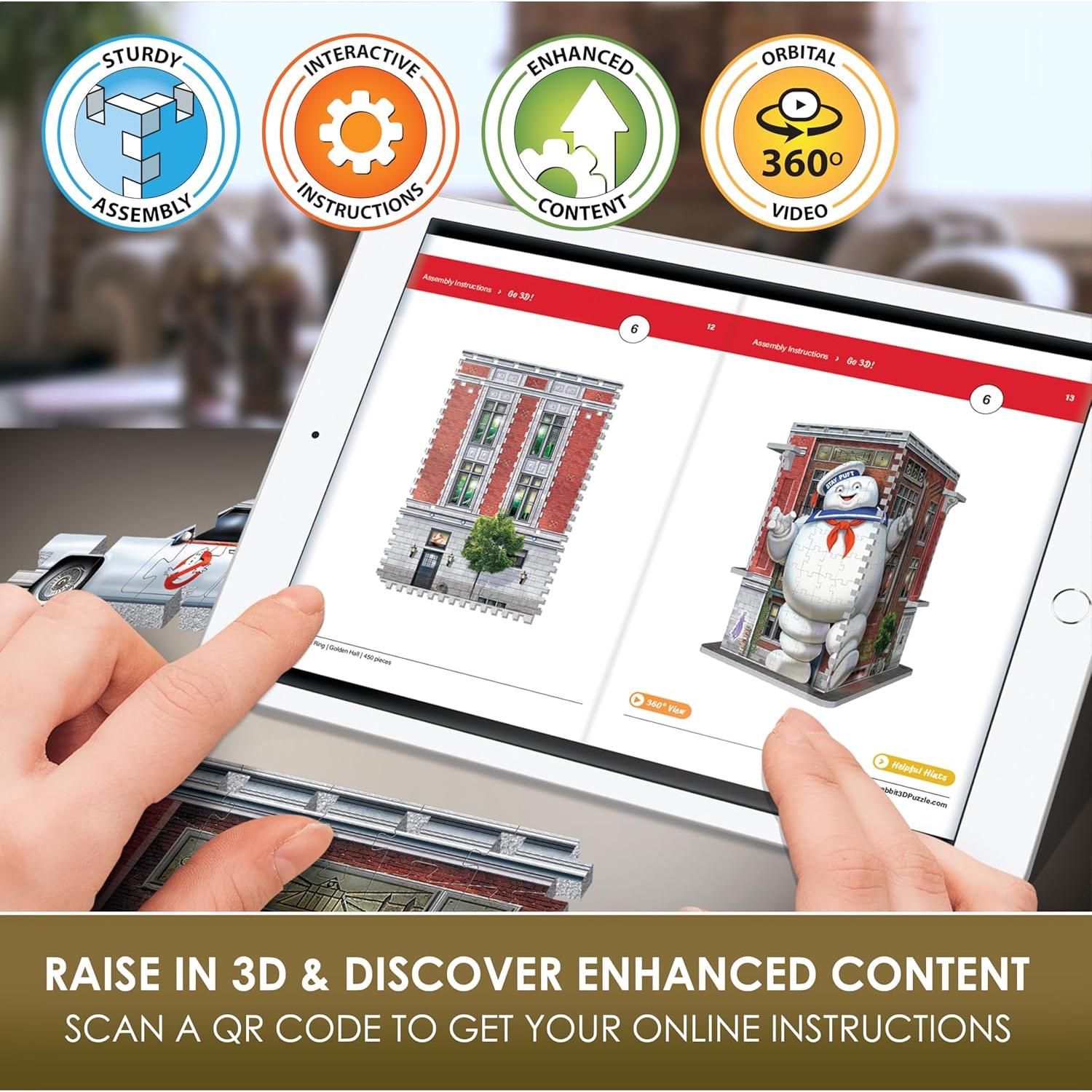 Rompecabezas 3D Wrebbit Cazafantasmas Sede Bomberos 500 Piezas