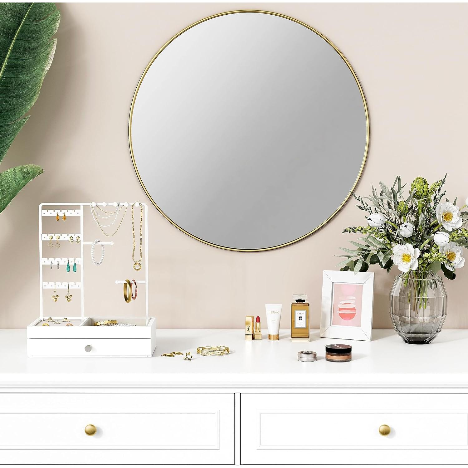 Organizador de Joyería Blanco Goozii con Cajón y Soporte