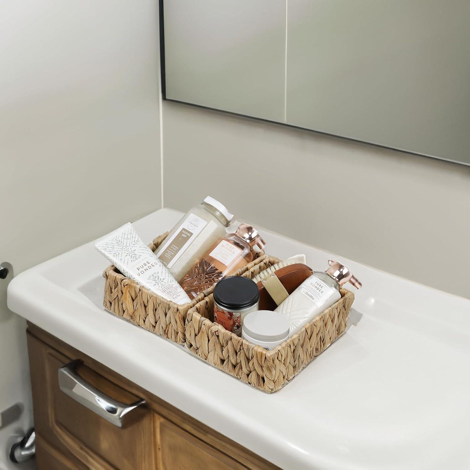 Cestas de Almacenamiento ORDELITE - 1 Grande y 2 Pequeñas de Jacinto de Agua