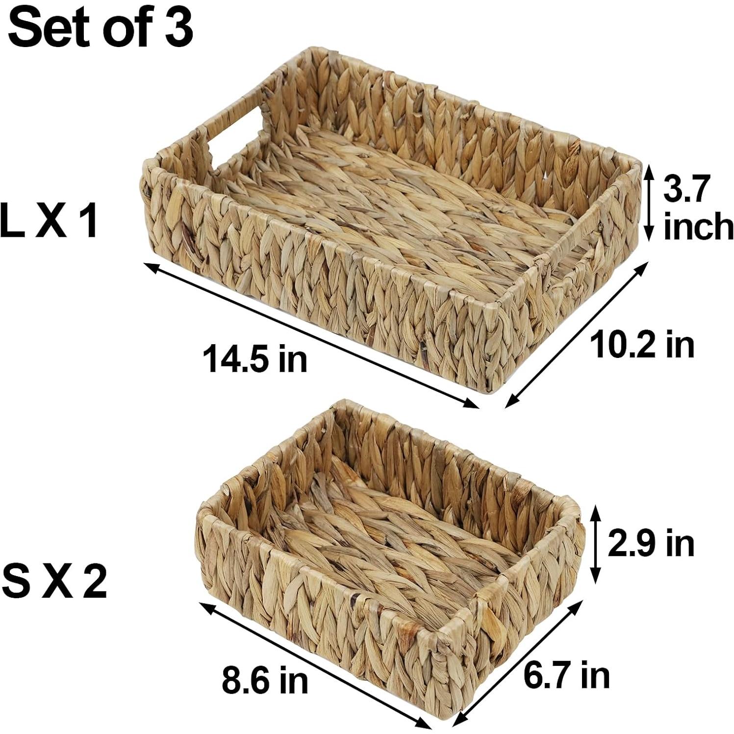 Cestas de Almacenamiento ORDELITE - 1 Grande y 2 Pequeñas de Jacinto de Agua