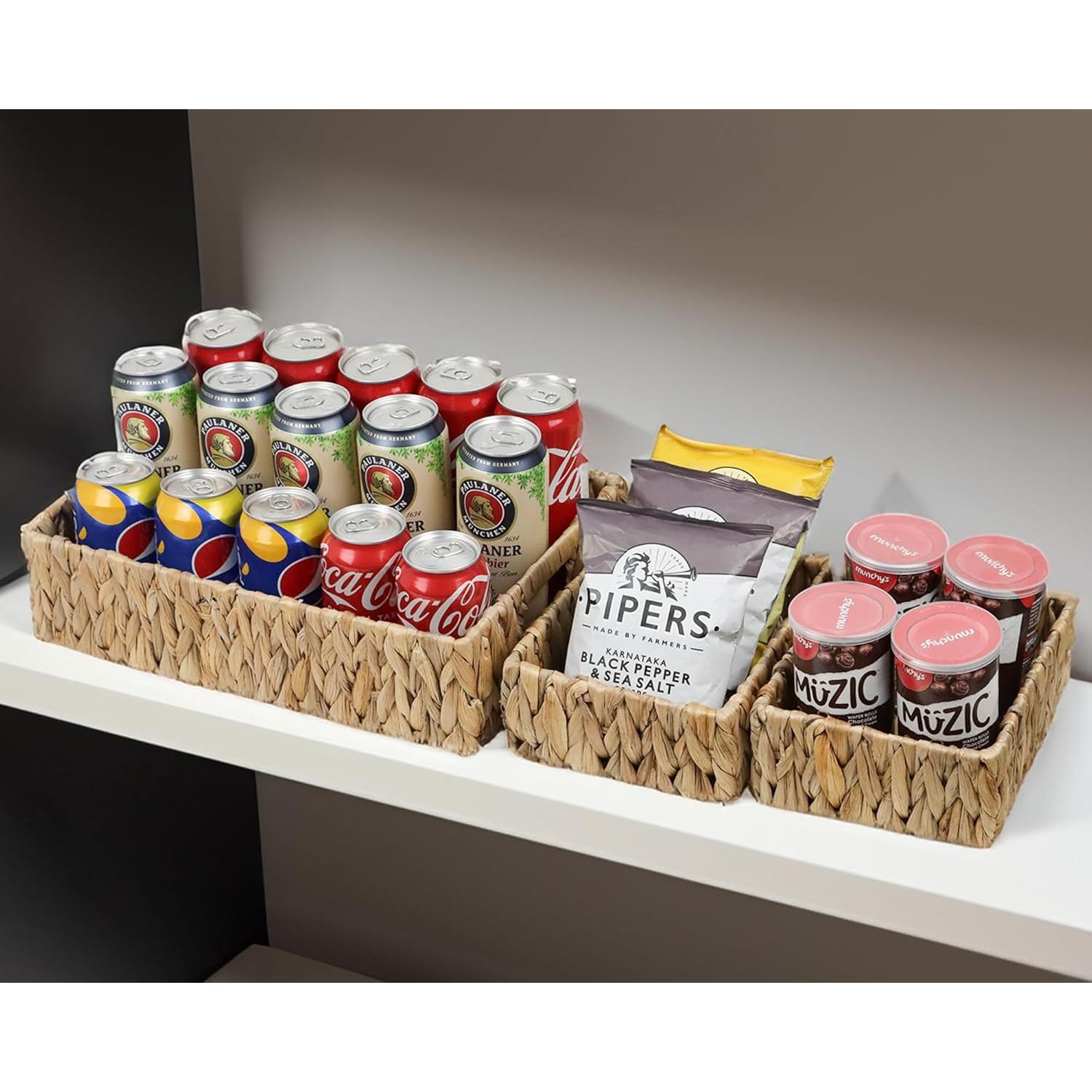 Cestas de Almacenamiento ORDELITE - 1 Grande y 2 Pequeñas de Jacinto de Agua