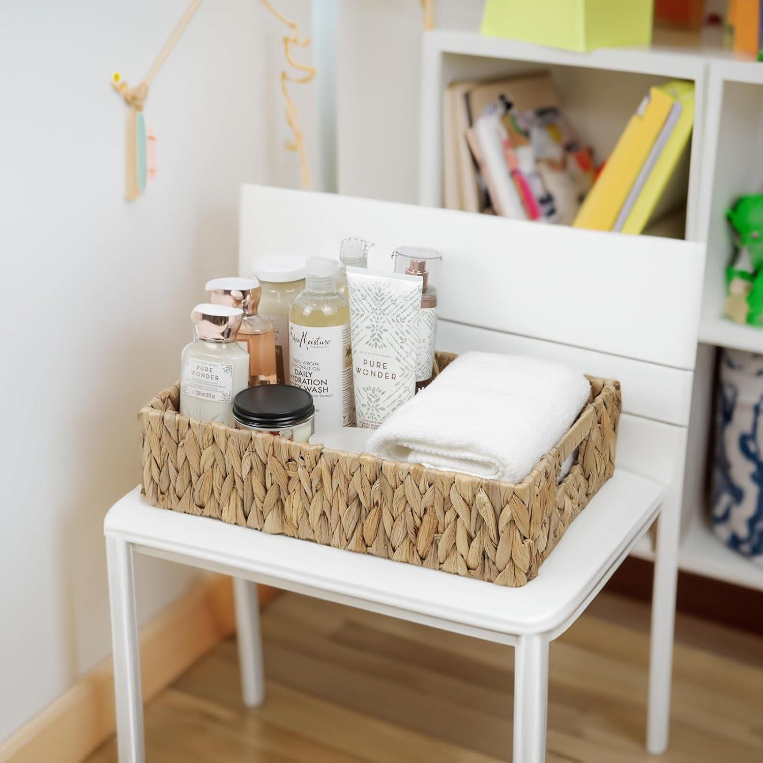 Cestas de Almacenamiento ORDELITE - 1 Grande y 2 Pequeñas de Jacinto de Agua