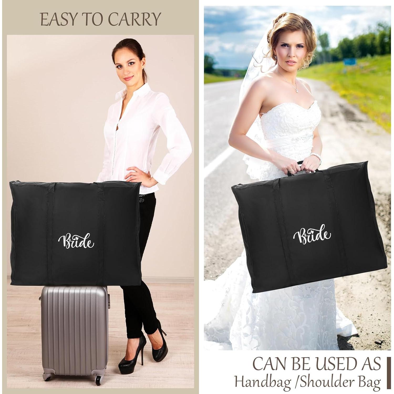 Bolsa de Vestido de Novia Oxford 178x58cm 4 Bolsillos Negra