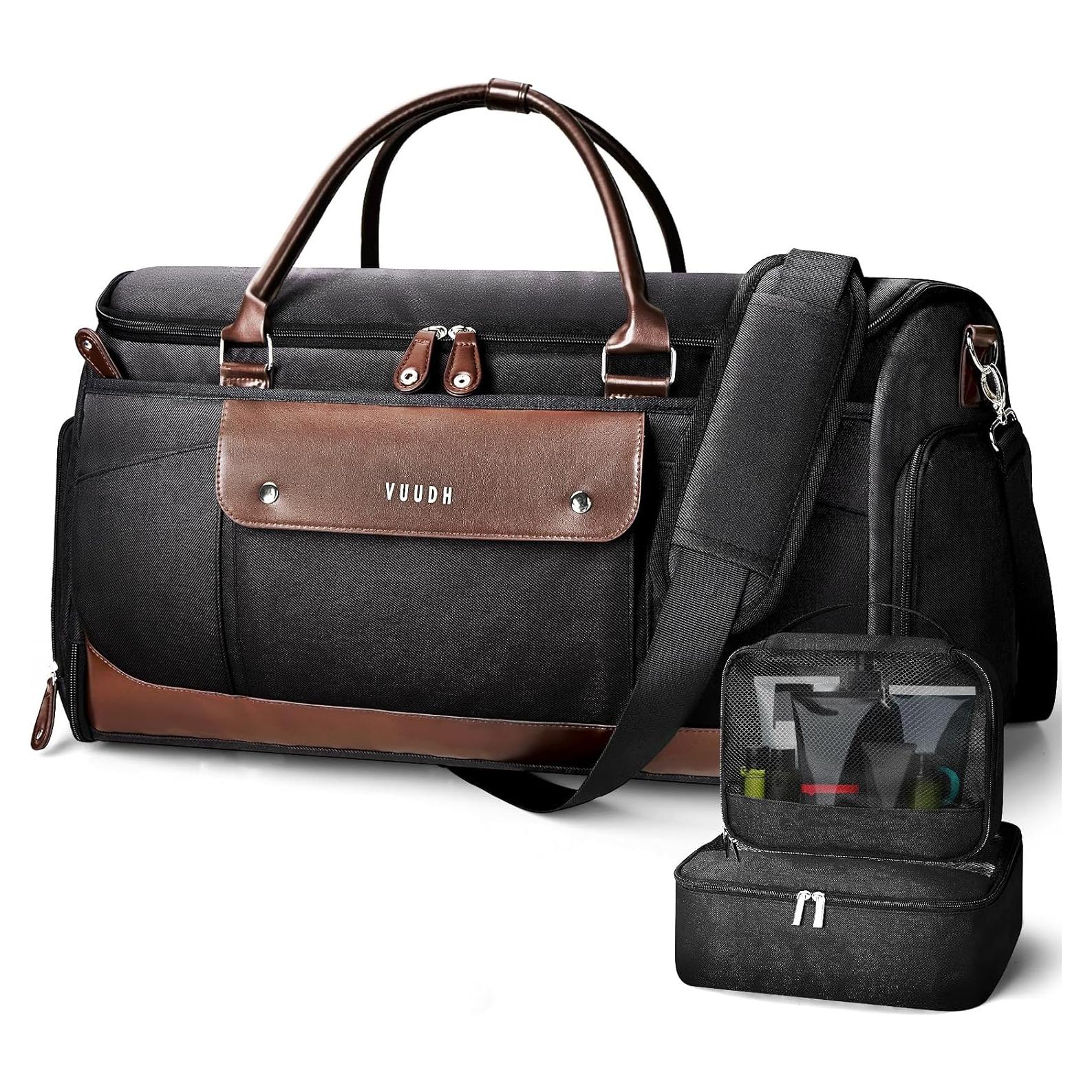 Bolsa Duffle de Cuero 50L V-Carry On para Ropa y Zapatos