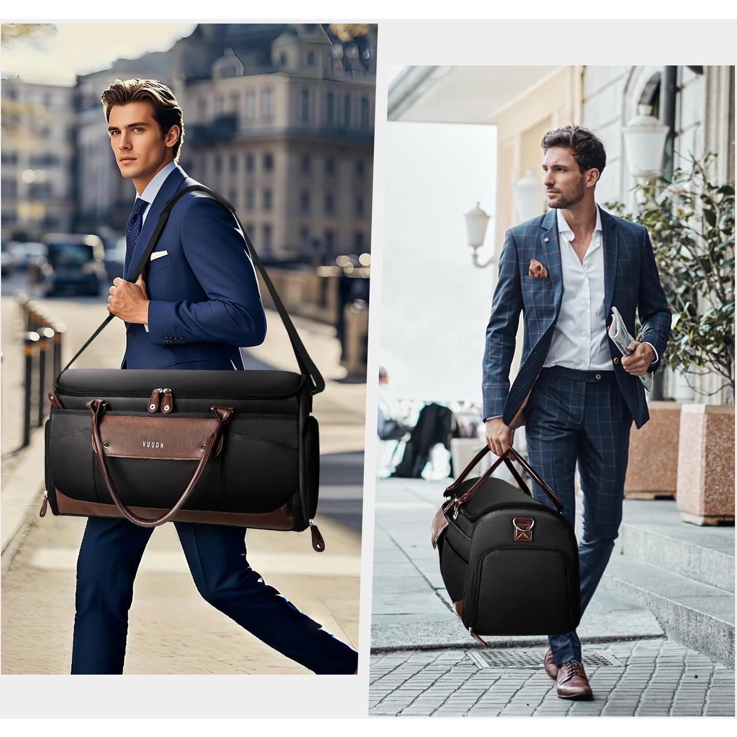 Bolsa Duffle de Cuero 50L V-Carry On para Ropa y Zapatos