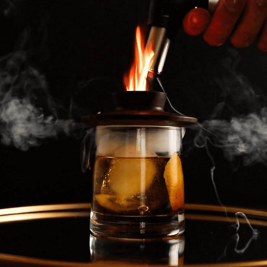 Ahumador de cócteles Smokeshow de madera de nogal con 6 latas