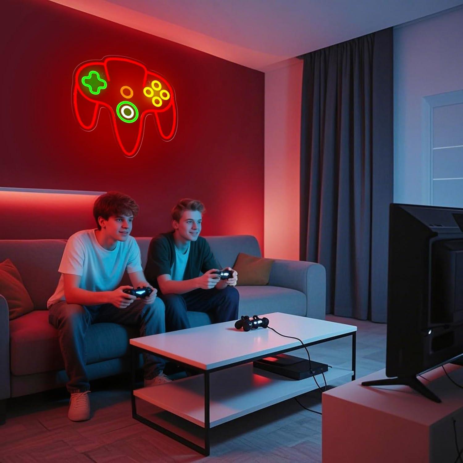 Luz de Neón Gamer Mojoish Controlador LED Regulable 43x32cm