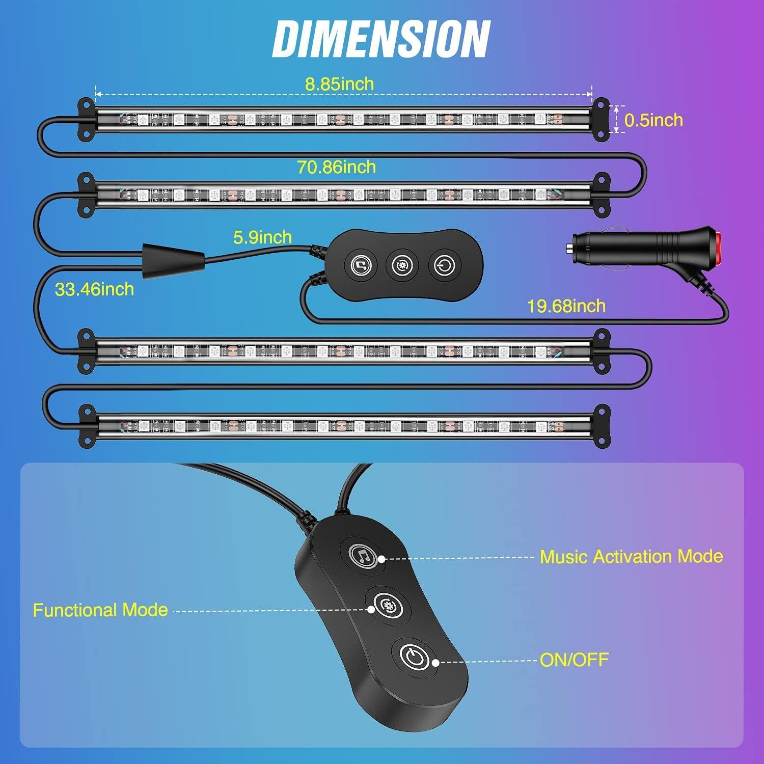 Luces LED de Interior Nilight TR-12 con Control APP RGB
