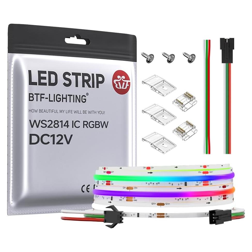 Tira LED FCOB BTF-LIGHTING 2.99m RGBW DC12V Alta Densidad