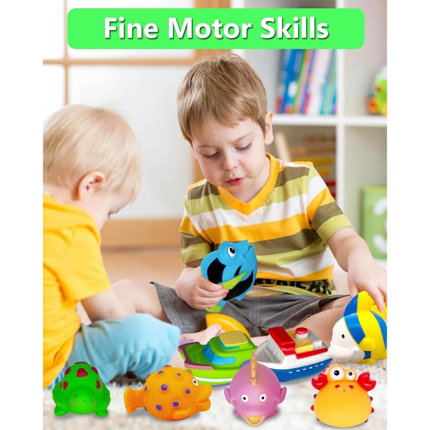 Juguetes de baño BSVZAIYN 8 piezas para bebés 6-36 meses