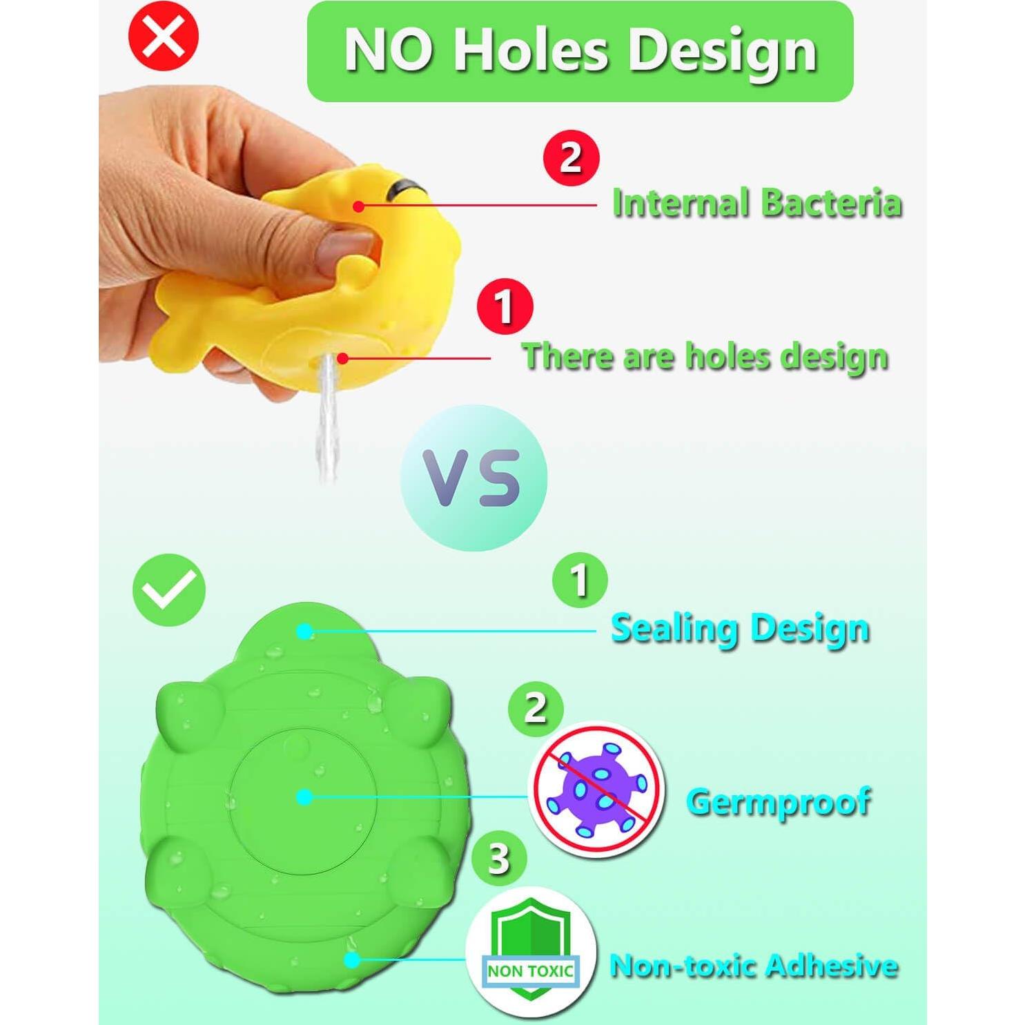 Juguetes de baño BSVZAIYN 8 piezas para bebés 6-36 meses