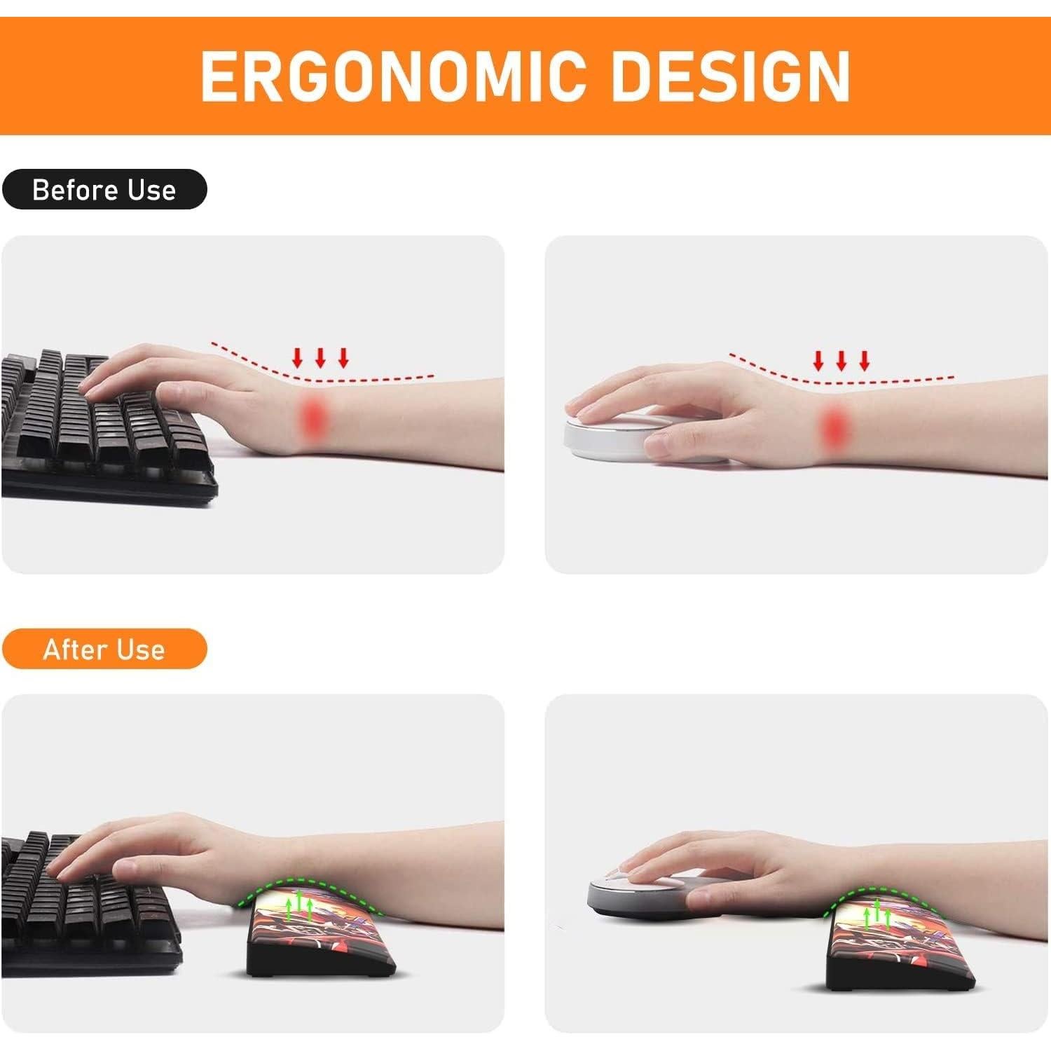 Reposamuñecas Ergonómico AJAZZ 104 Teclas Cuero PU 42.7x7.1cm