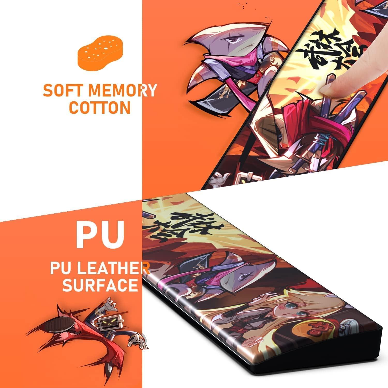 Reposamuñecas Ergonómico AJAZZ 104 Teclas Cuero PU 42.7x7.1cm