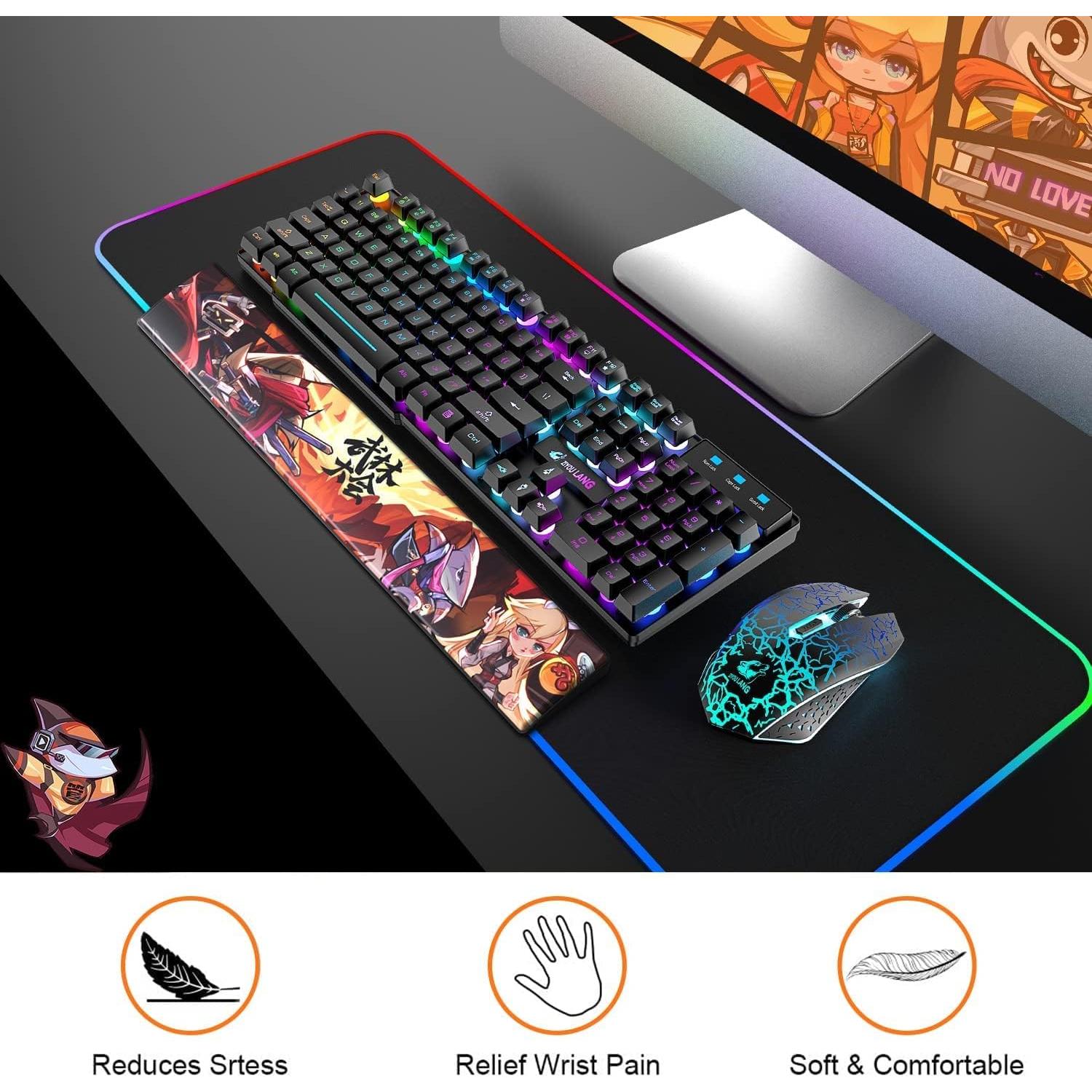 Reposamuñecas Ergonómico AJAZZ 104 Teclas Cuero PU 42.7x7.1cm