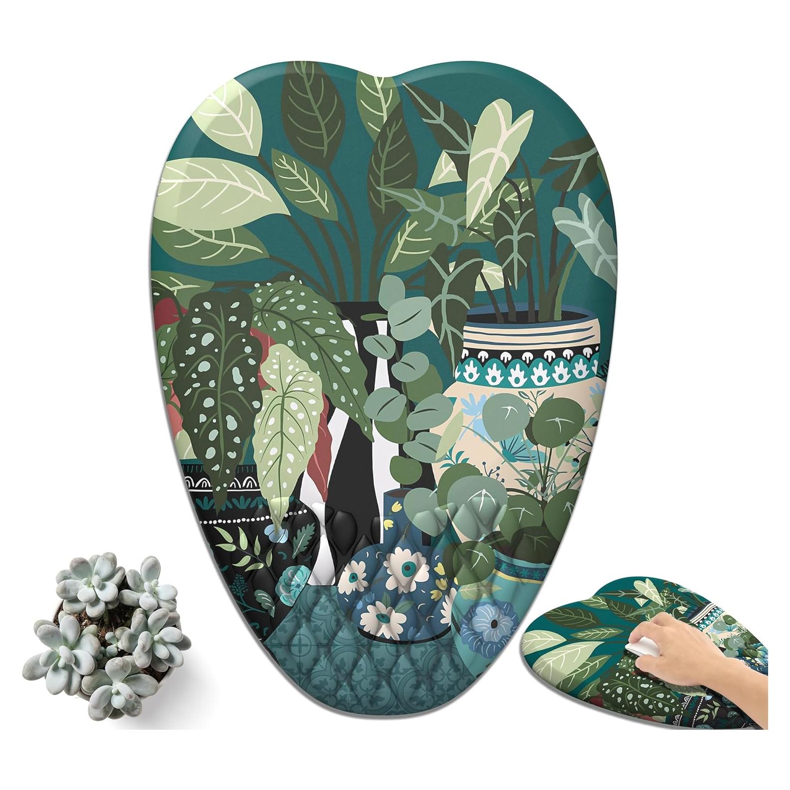 Alfombrilla de Ratón Ergonómica YKJWW Boho Plants 29.5x18.3cm