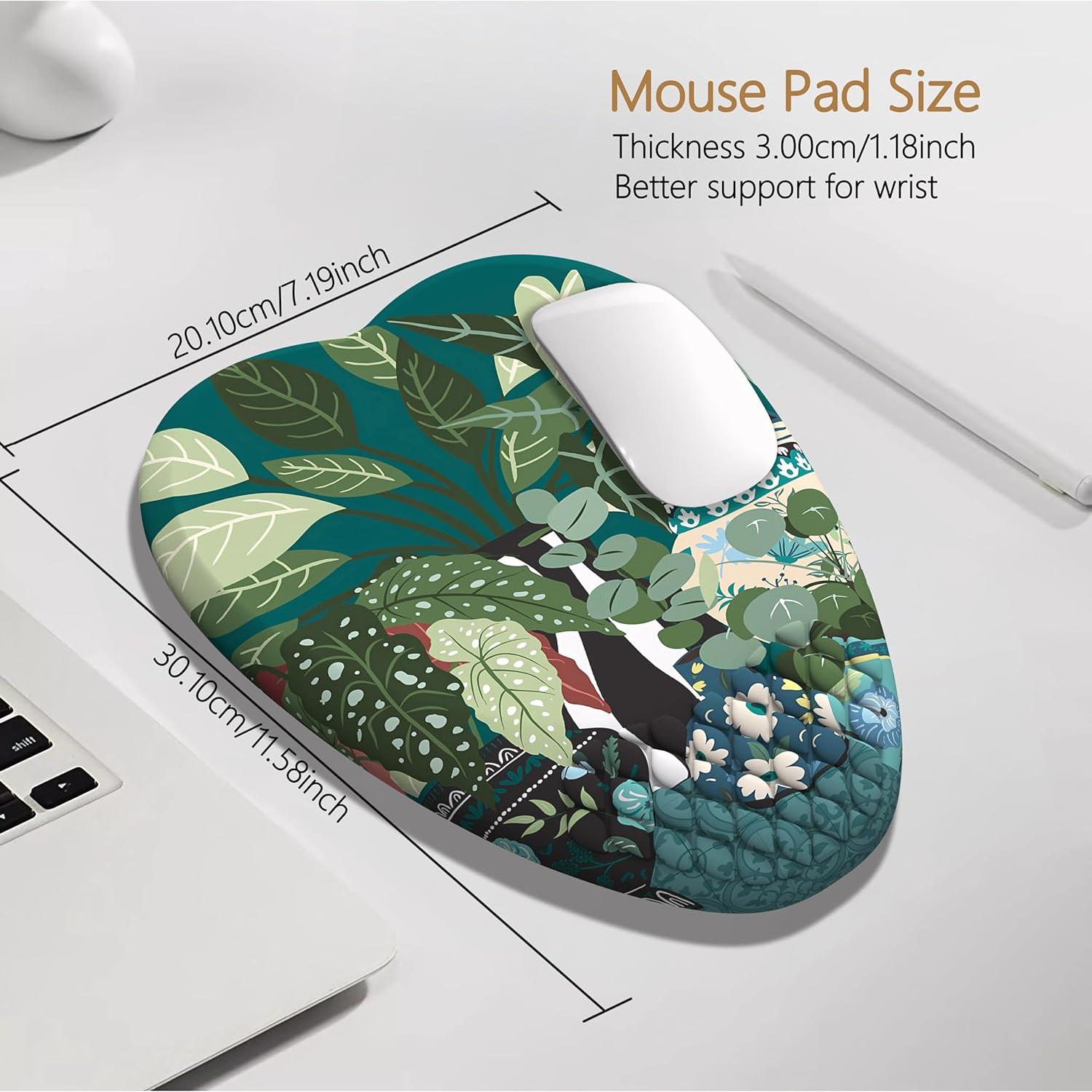 Alfombrilla de Ratón Ergonómica YKJWW Boho Plants 29.5x18.3cm