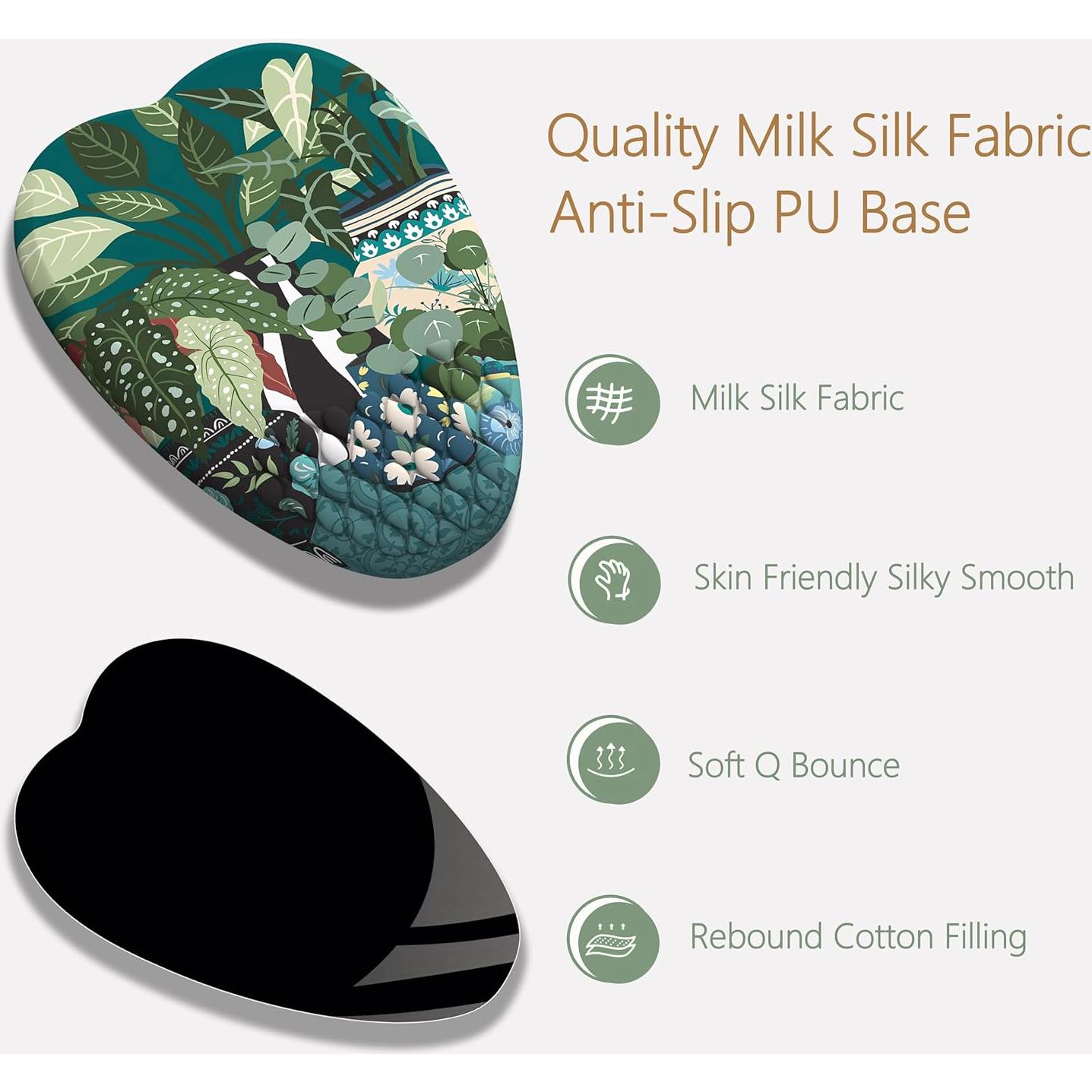 Alfombrilla de Ratón Ergonómica YKJWW Boho Plants 29.5x18.3cm