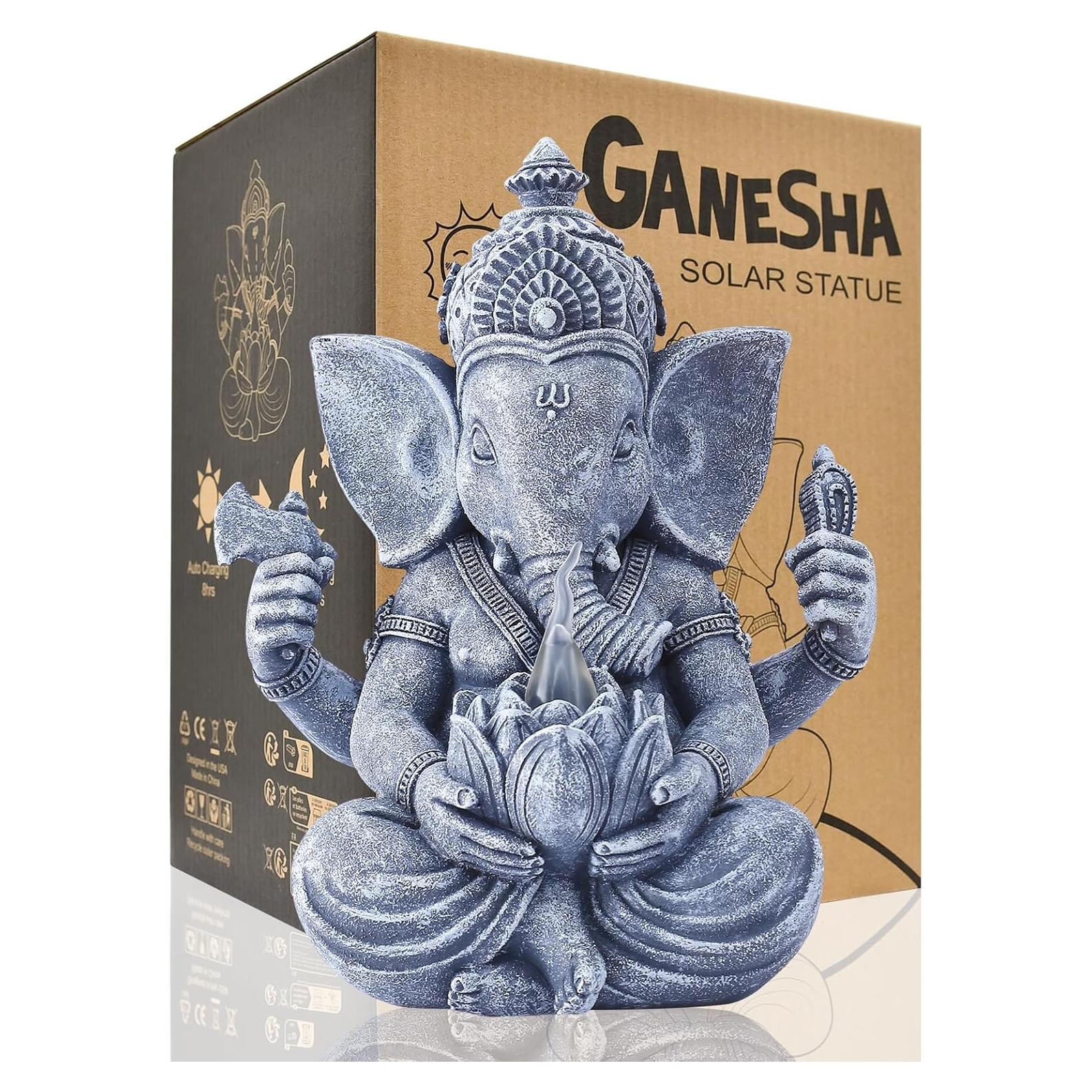 Estatua de Ganesha Goodeco 19.8 cm - Decoración Jardín y Meditación