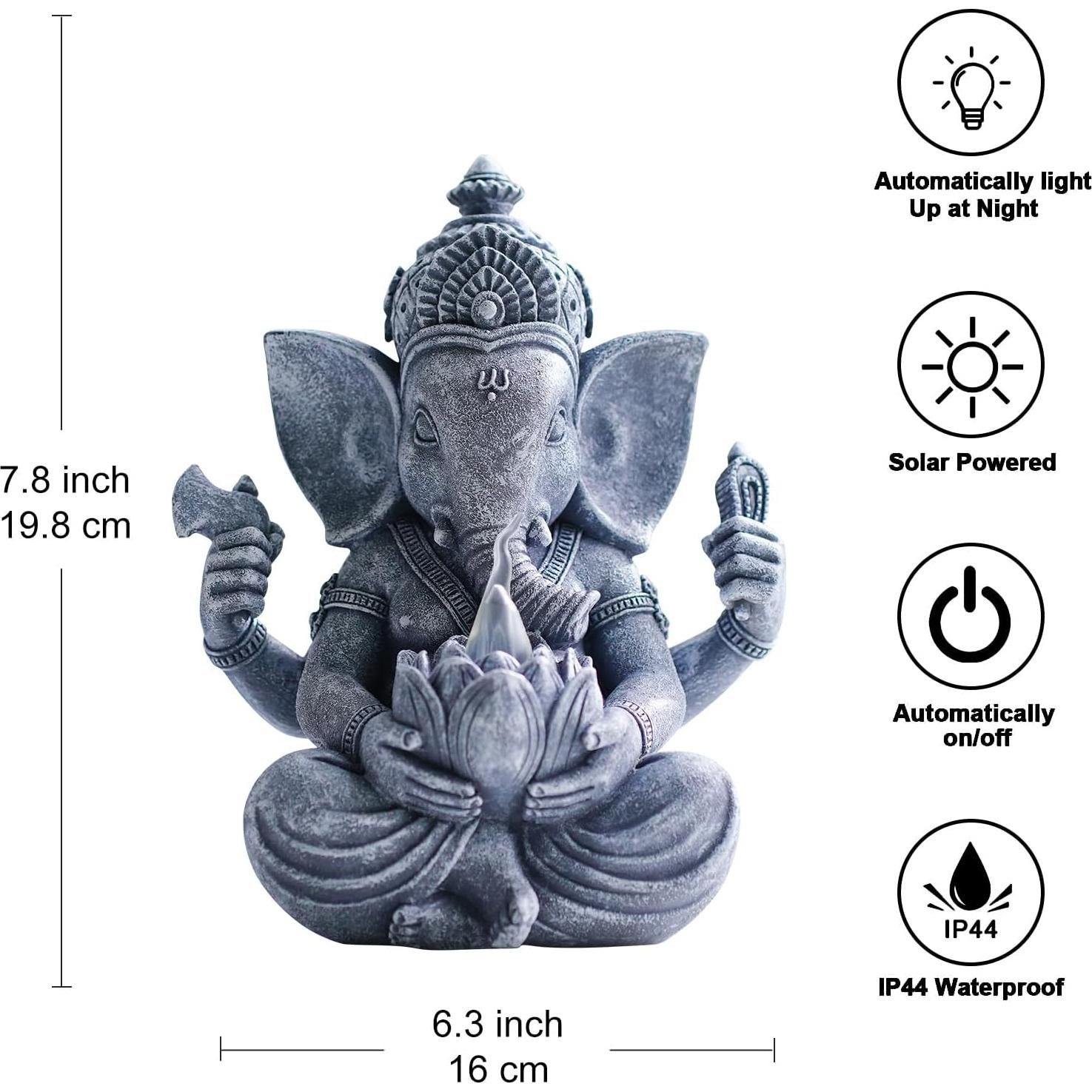 Estatua de Ganesha Goodeco 19.8 cm - Decoración Jardín y Meditación
