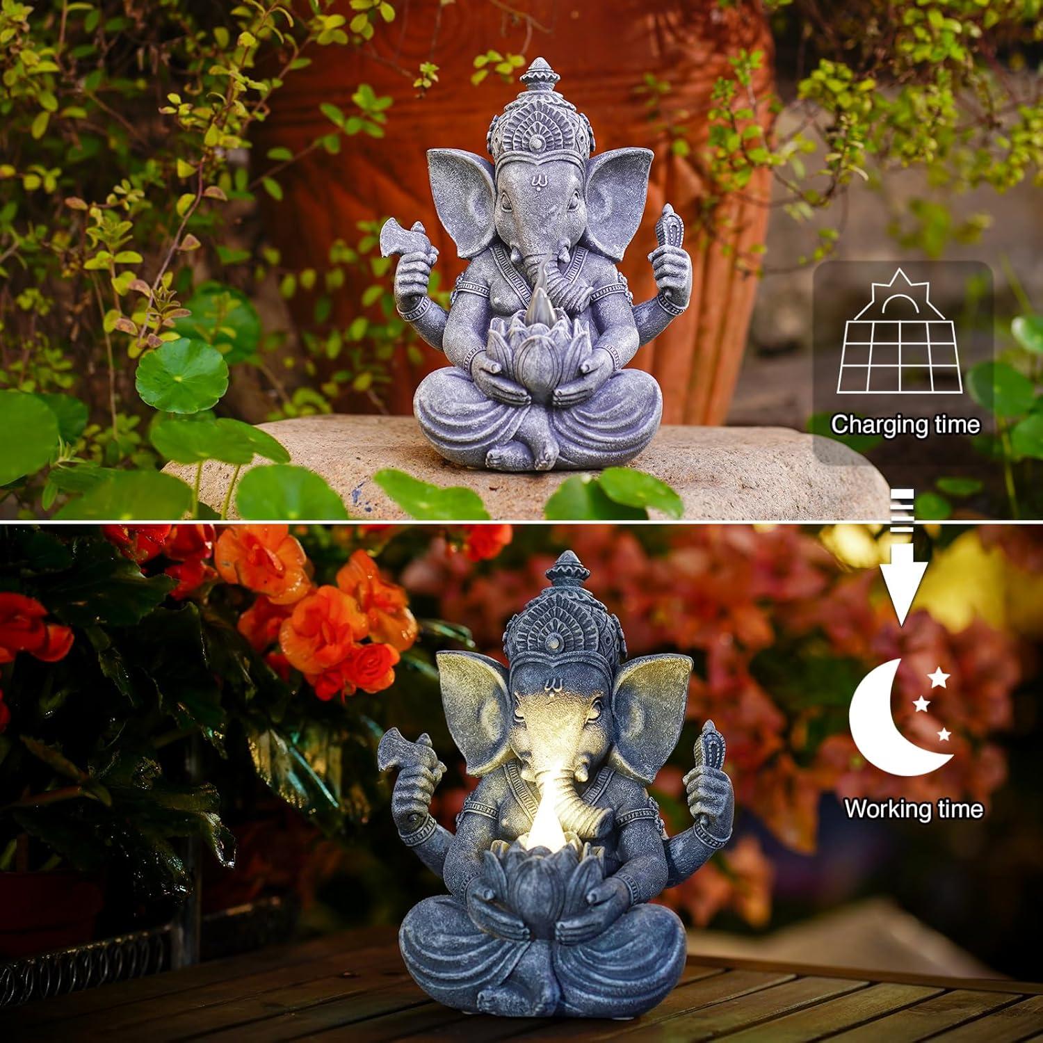 Estatua de Ganesha Goodeco 19.8 cm - Decoración Jardín y Meditación