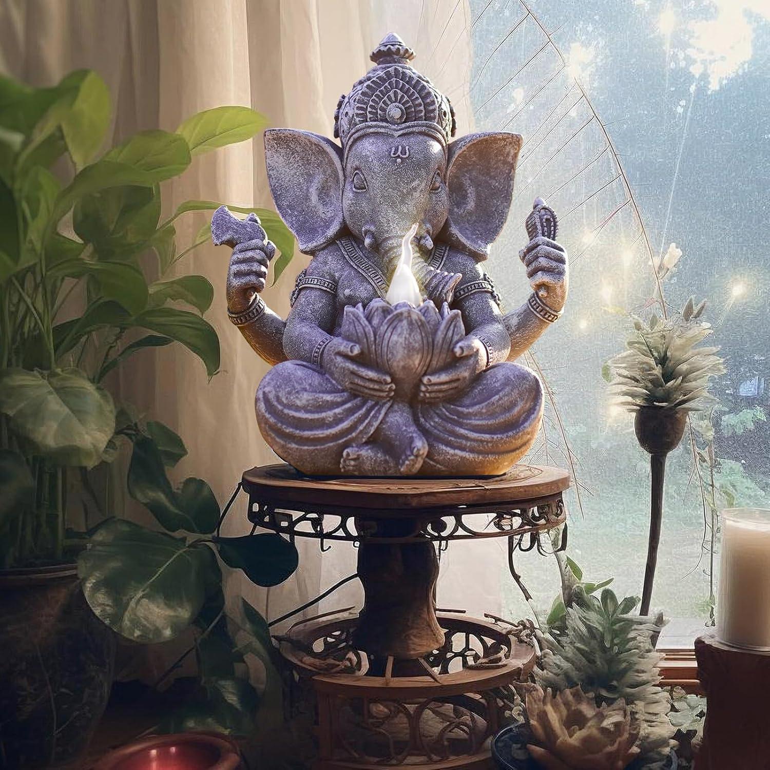 Estatua de Ganesha Goodeco 19.8 cm - Decoración Jardín y Meditación