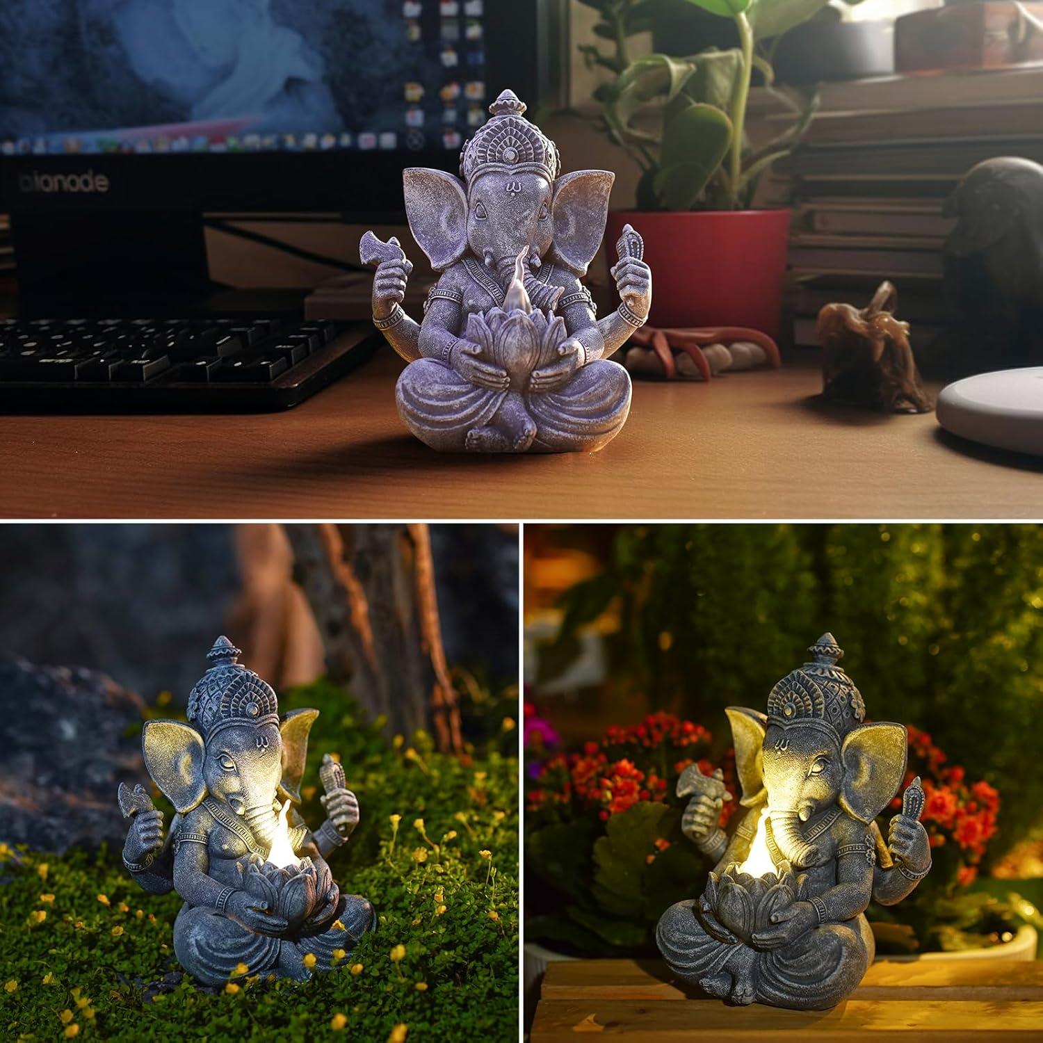 Estatua de Ganesha Goodeco 19.8 cm - Decoración Jardín y Meditación